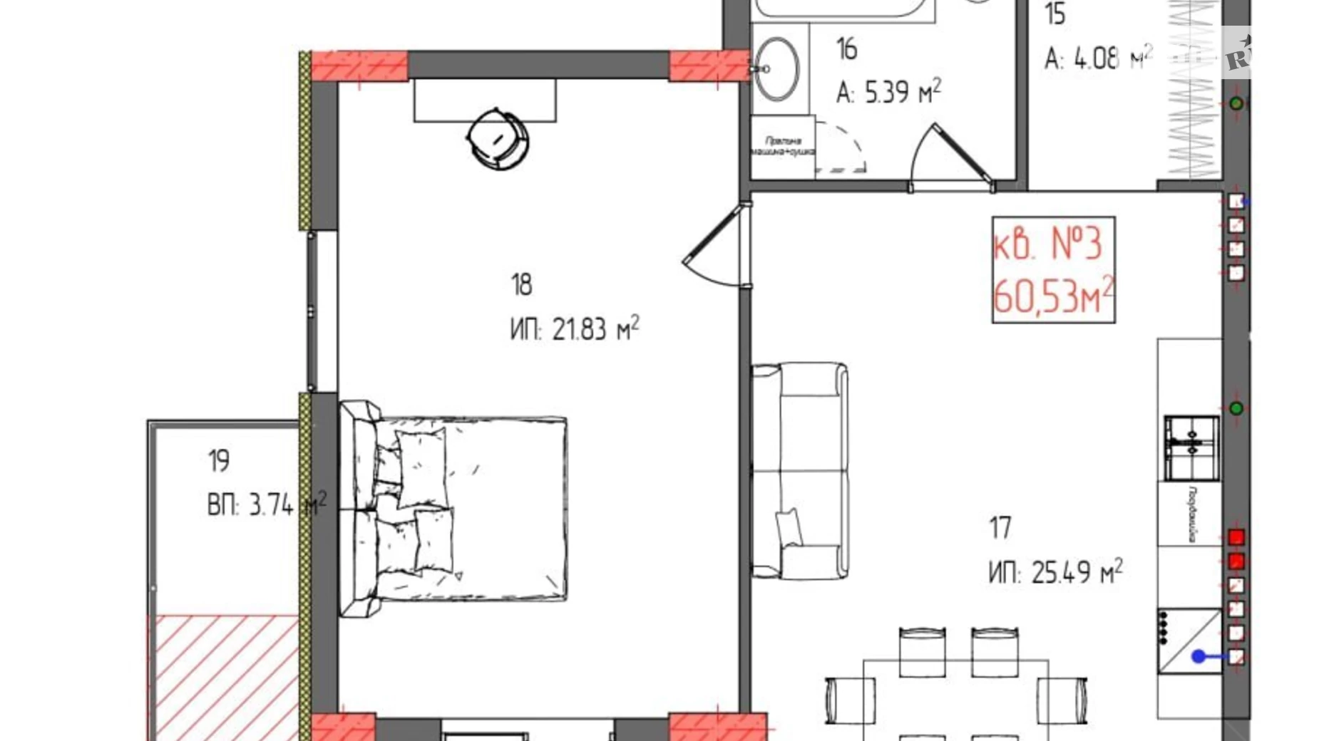 Продається 2-кімнатна квартира 60.53 кв. м у Ужгороді, вул. Загорська, 168 - фото 2