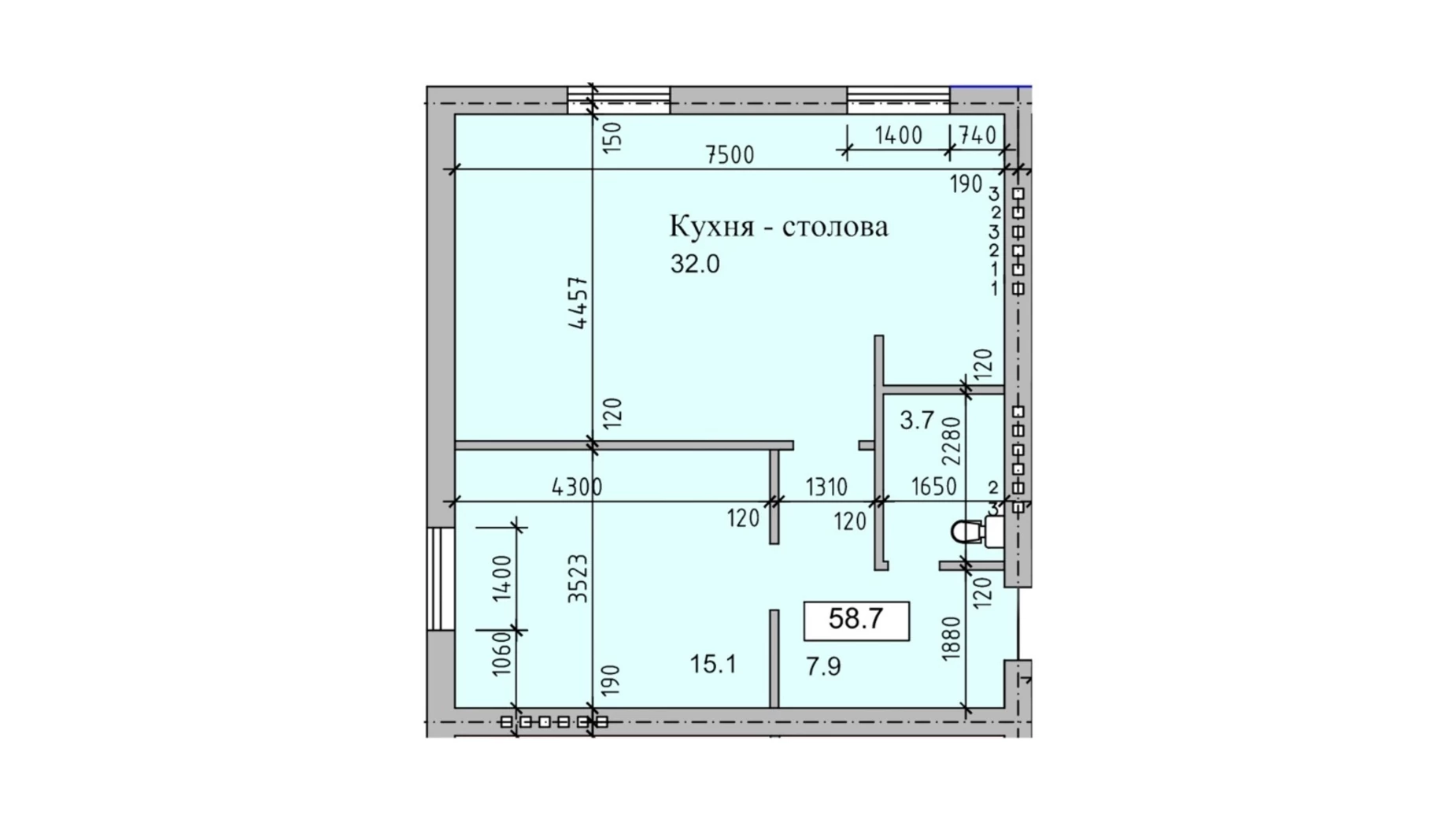 Продається 2-кімнатна квартира 59.5 кв. м у Петрикові, вул. Лесі Українки, 1 - фото 3