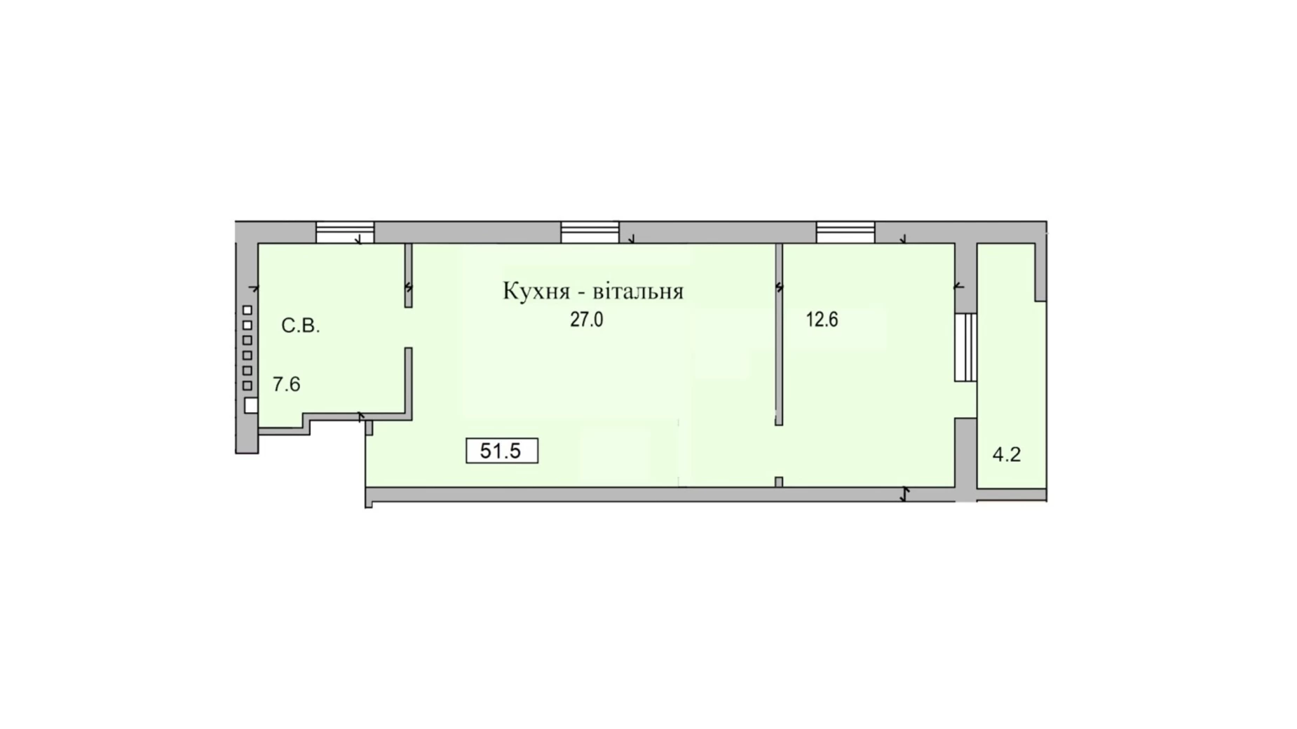 Продається 1-кімнатна квартира 52.2 кв. м у Петрикові, вул. Лесі Українки - фото 2