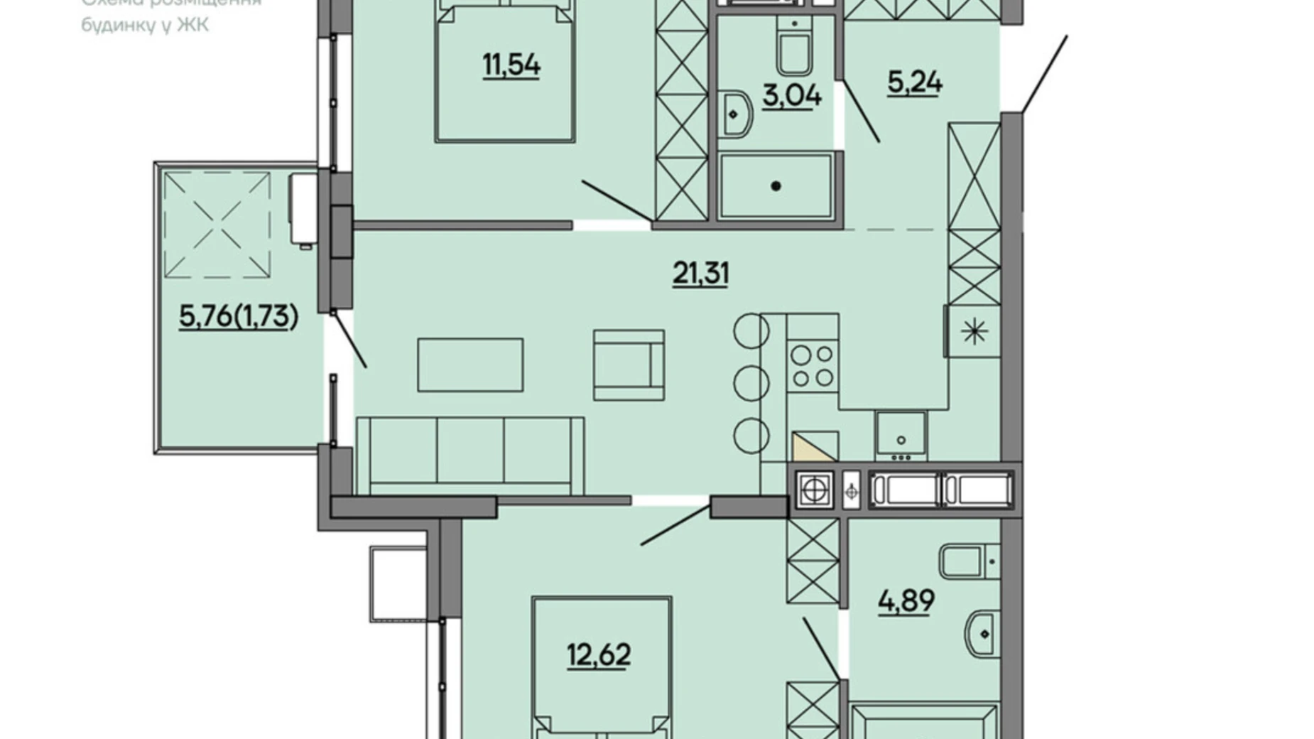 Продается 2-комнатная квартира 60.37 кв. м в Сокольниках, ул. Героев Крут, 6В - фото 2
