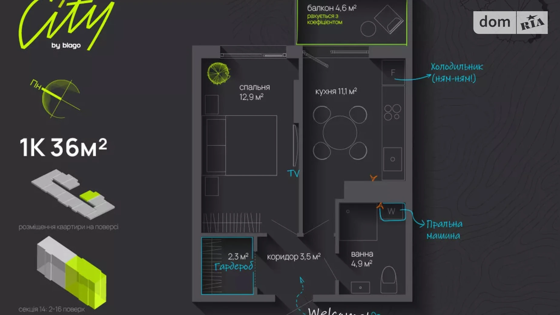 Продається 1-кімнатна квартира 36 кв. м у Івано-Франківську, вул. Національної Гвардії, 16 - фото 2