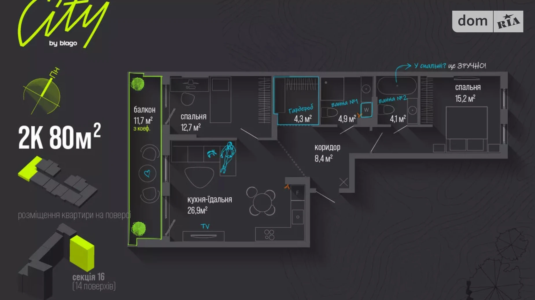 Продається 2-кімнатна квартира 80 кв. м у Івано-Франківську, вул. Національної Гвардії, 16 - фото 2
