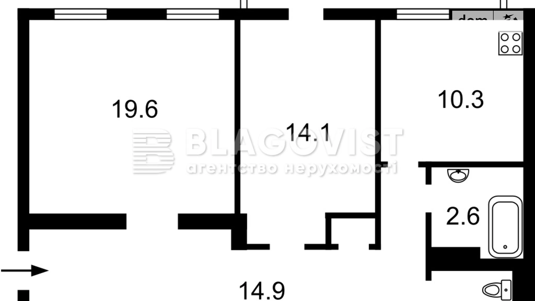Продается 2-комнатная квартира 67.3 кв. м в Киеве, ул. Евгения Чикаленко(Пушкинская), 2 - фото 2