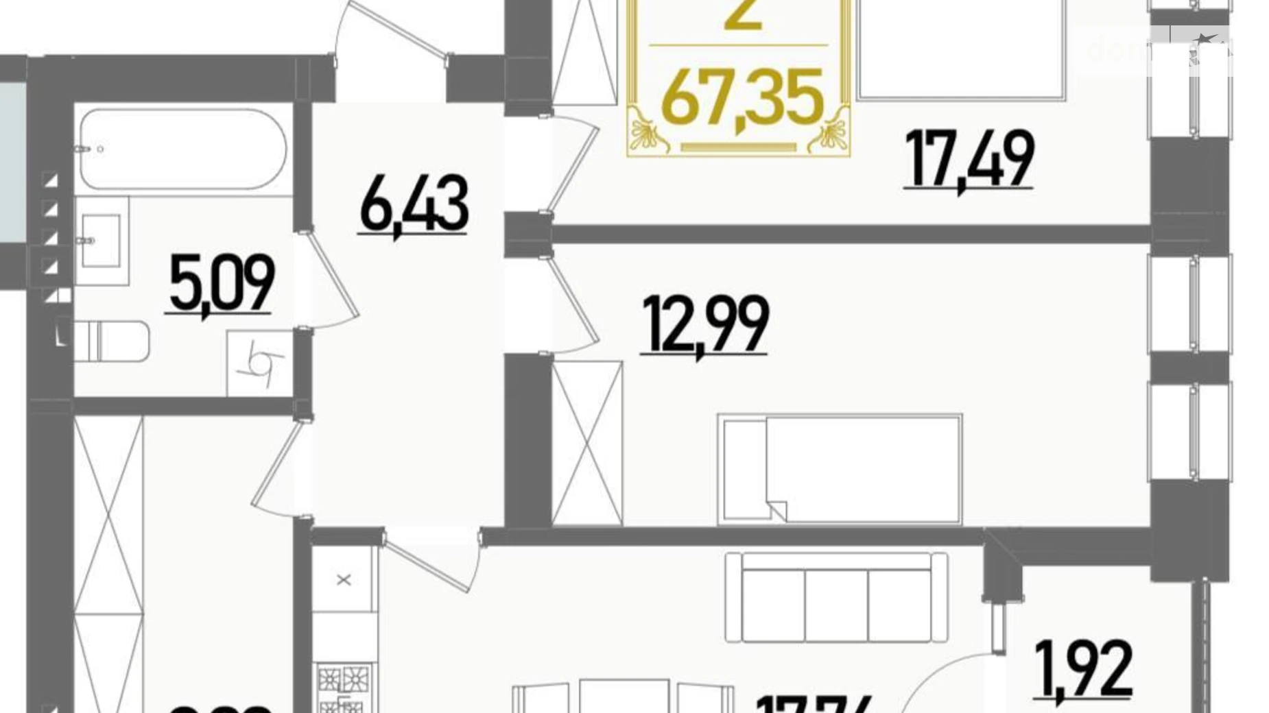 Продается 2-комнатная квартира 67.35 кв. м в Ровно, ул. Березовая - фото 5