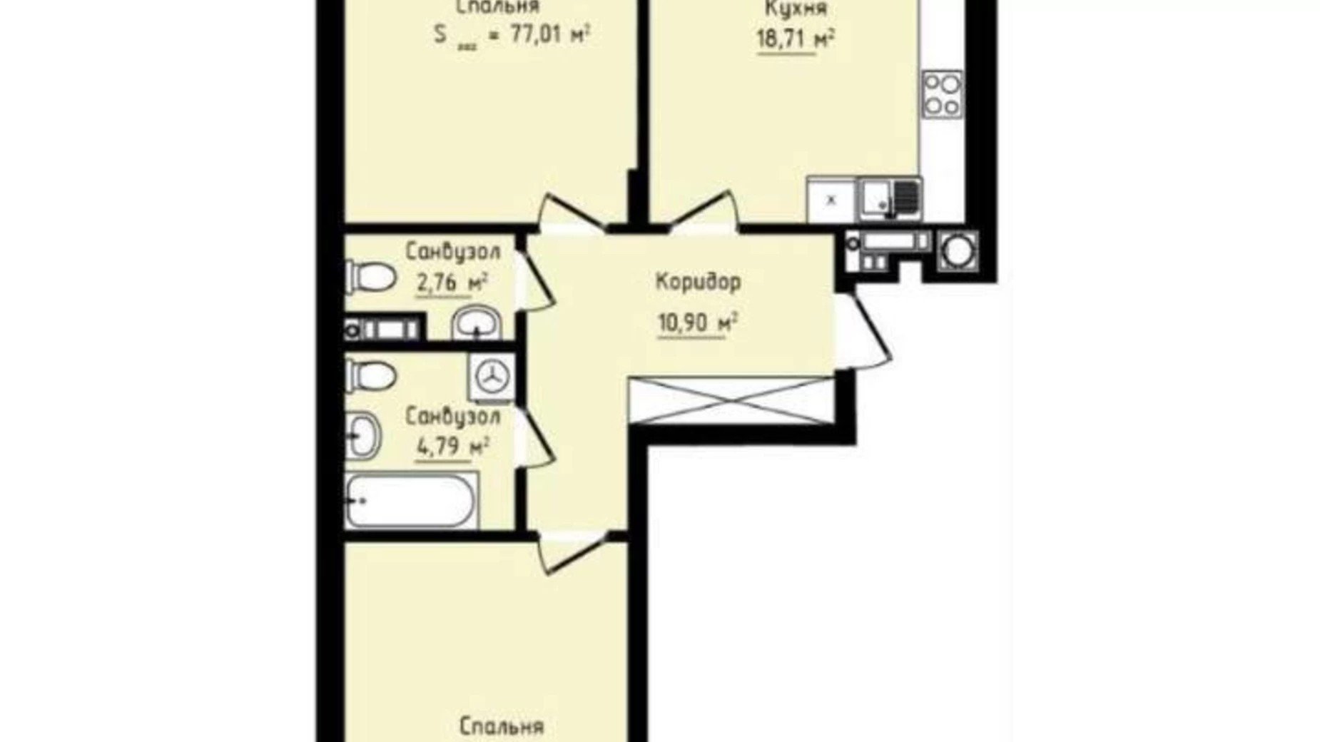 Продается 2-комнатная квартира 77.8 кв. м в Львове, ул. Героев Мариуполя(Козланюка), 17 - фото 2