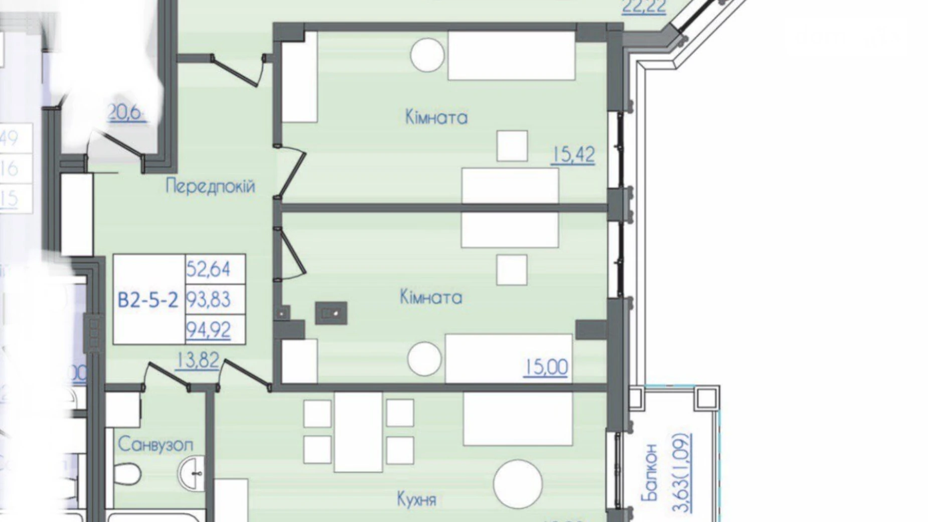 Продається 3-кімнатна квартира 92.2 кв. м у Одесі, Фонтанська дор., 64/1 - фото 3
