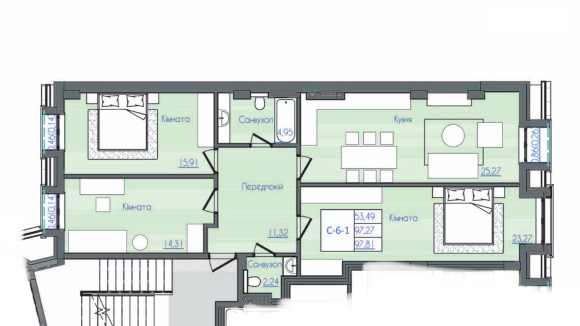 Продається 3-кімнатна квартира 97 кв. м у Одесі, Фонтанська дор., 64/1 - фото 2