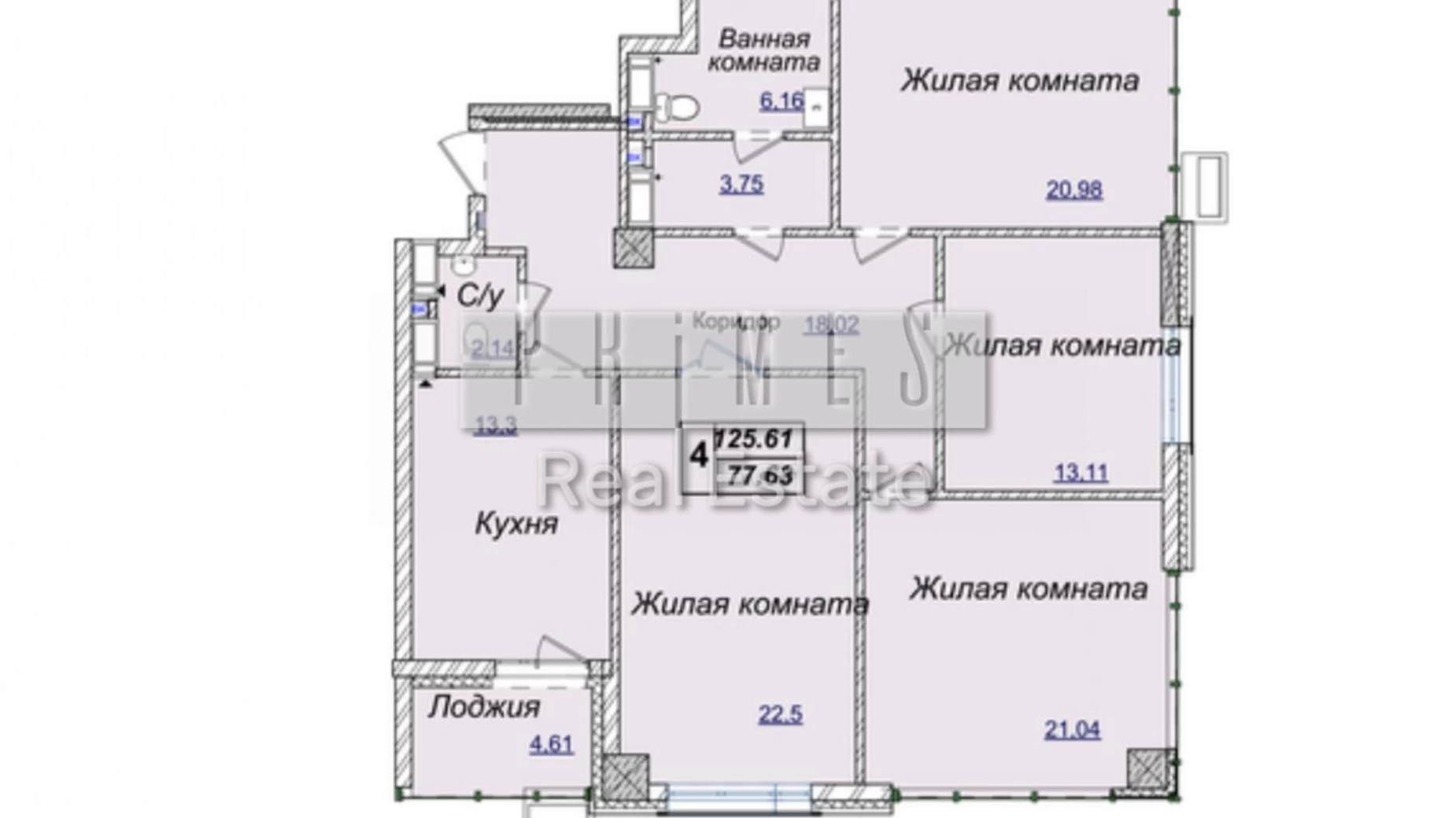 Продается 4-комнатная квартира 128 кв. м в Киеве, ул. Андрея Верхогляда(Драгомирова), 17В - фото 2