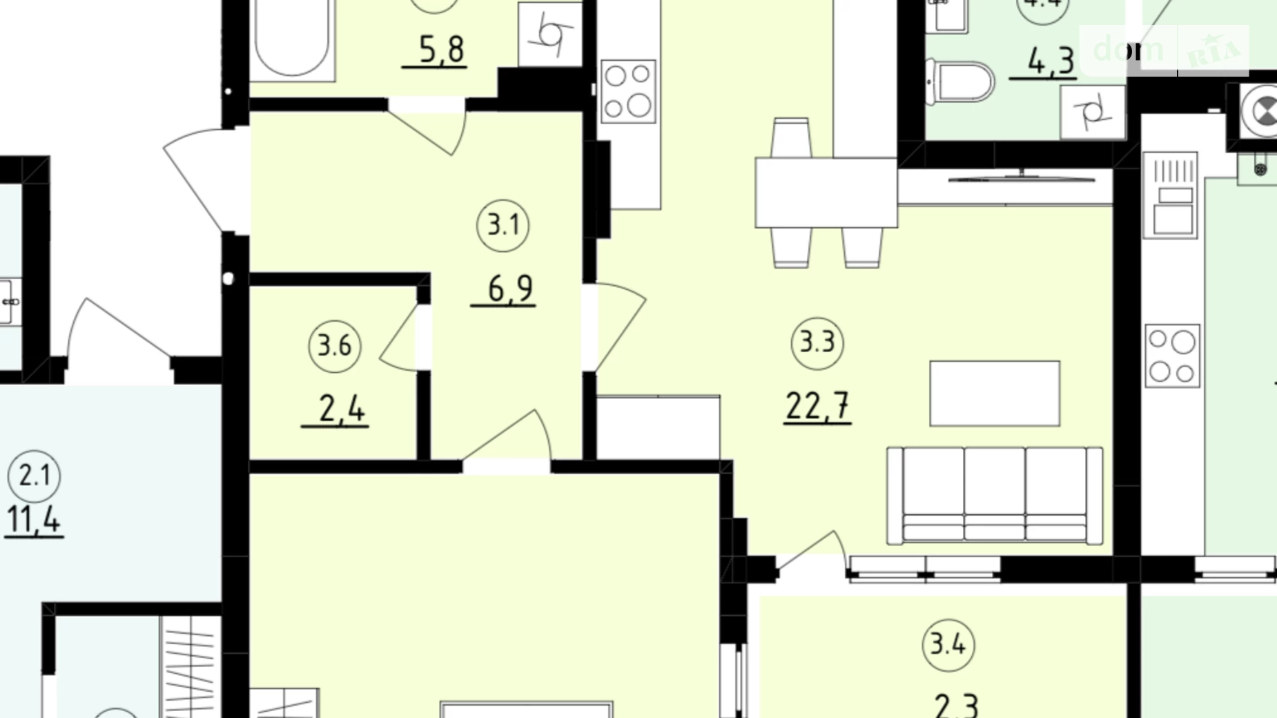 Продається 1-кімнатна квартира 58 кв. м у Львові, вул. Довга, 30 - фото 2