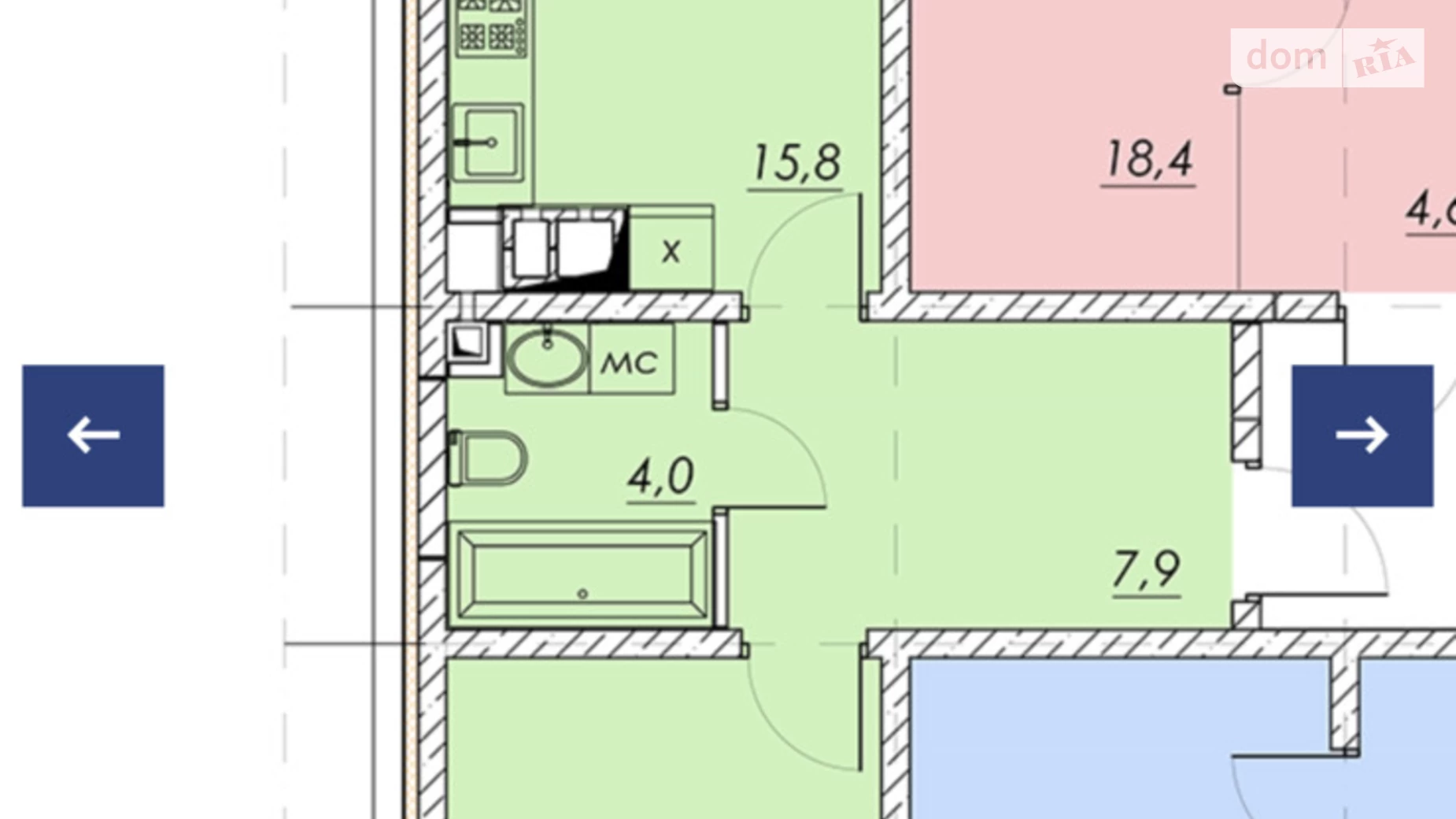 Продается 1-комнатная квартира 51.9 кв. м в Одессе, ул. Прохоровская, 40 корпус 3 - фото 4