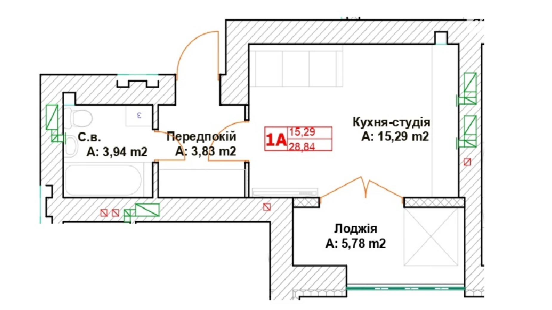 Продается 1-комнатная квартира 28.5 кв. м в Буче, бул. Леонида Бирюкова, 9 - фото 4