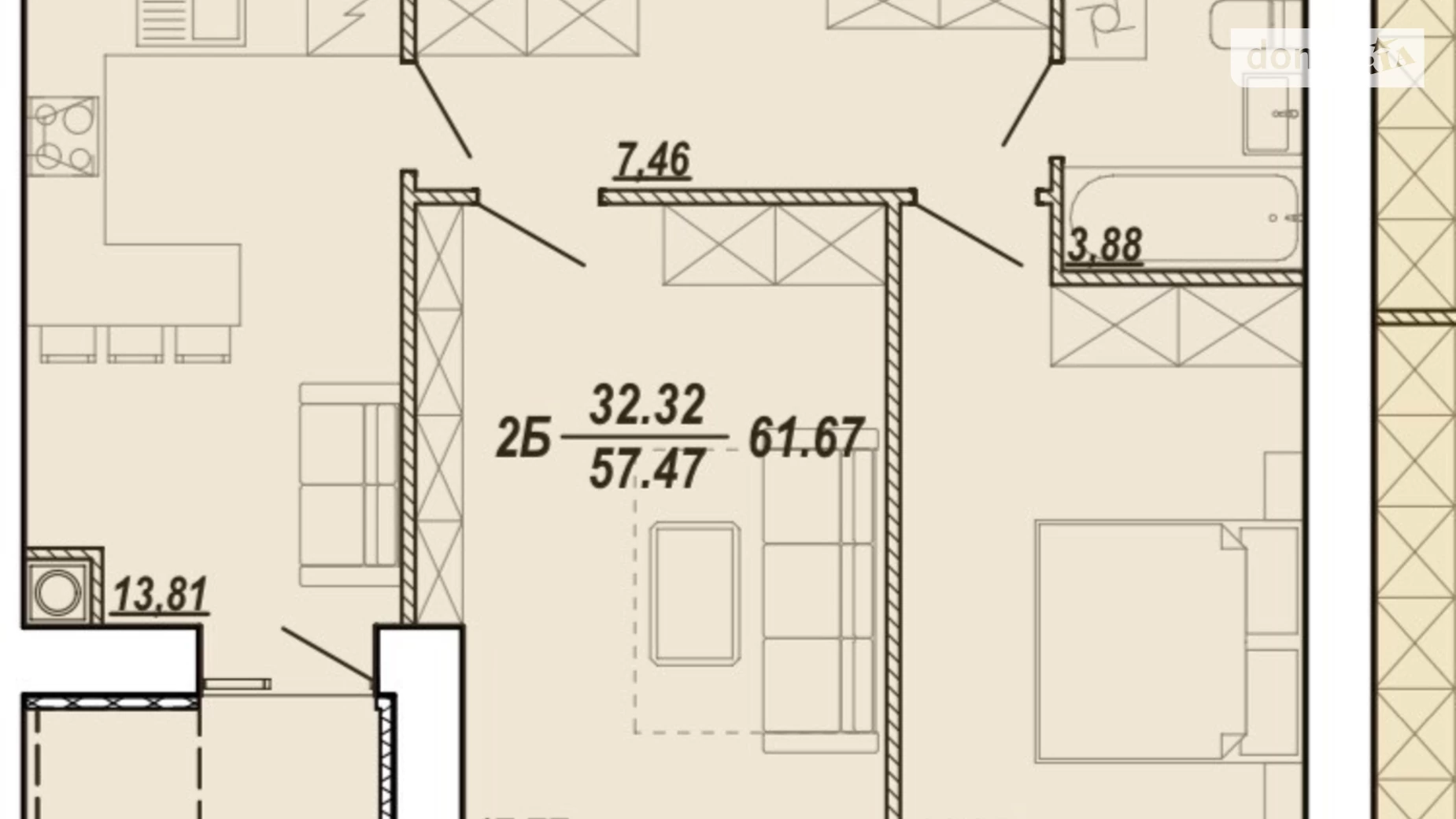 2-кімнатна квартира 61.2 кв. м у Тернополі, вул. Текстильна - фото 2