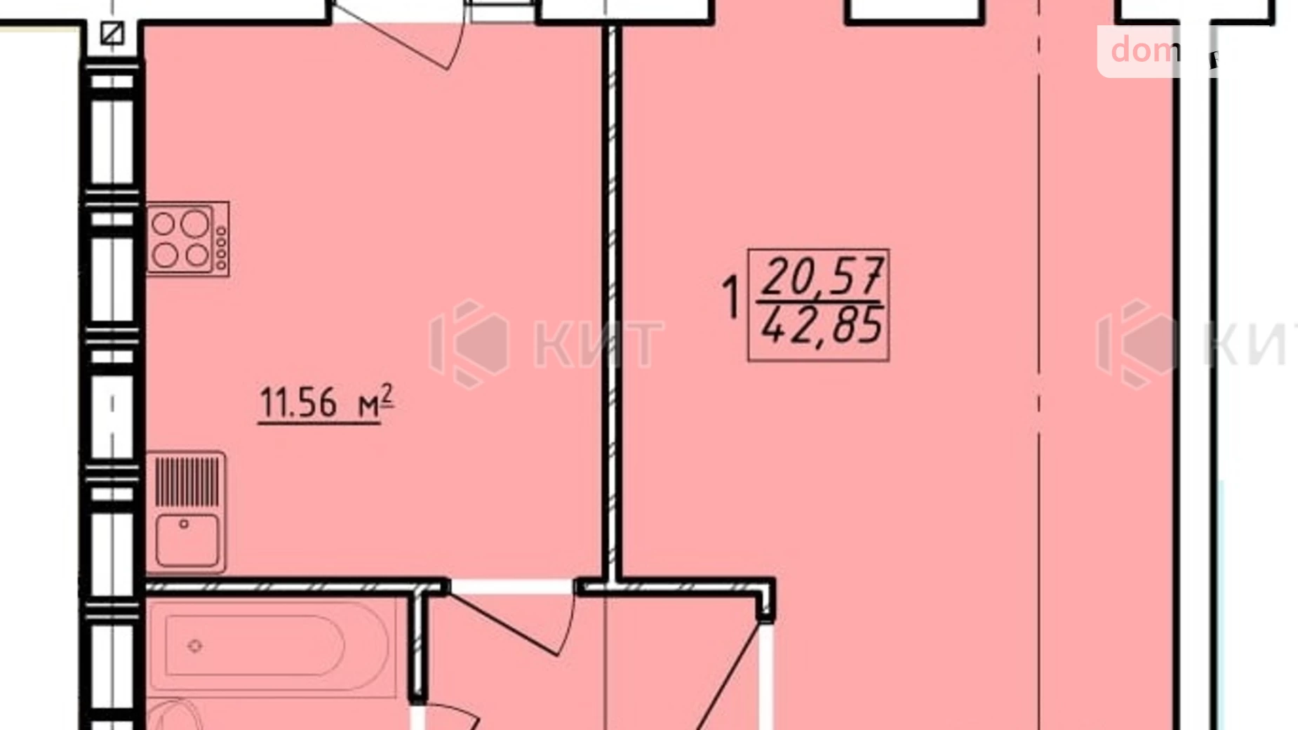 Продается 1-комнатная квартира 43 кв. м в Харькове, ул. Заливная, 12 - фото 2