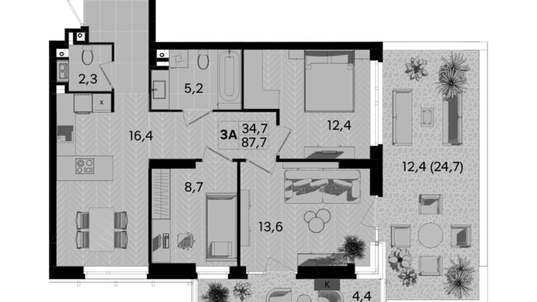 Продається 3-кімнатна квартира 87.7 кв. м у Вінниці, вул. Келецька, 1 - фото 2