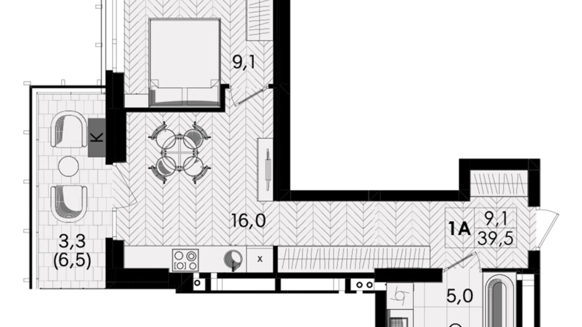 Продается 1-комнатная квартира 39.5 кв. м в Виннице, ул. Келецкая, 1 - фото 2