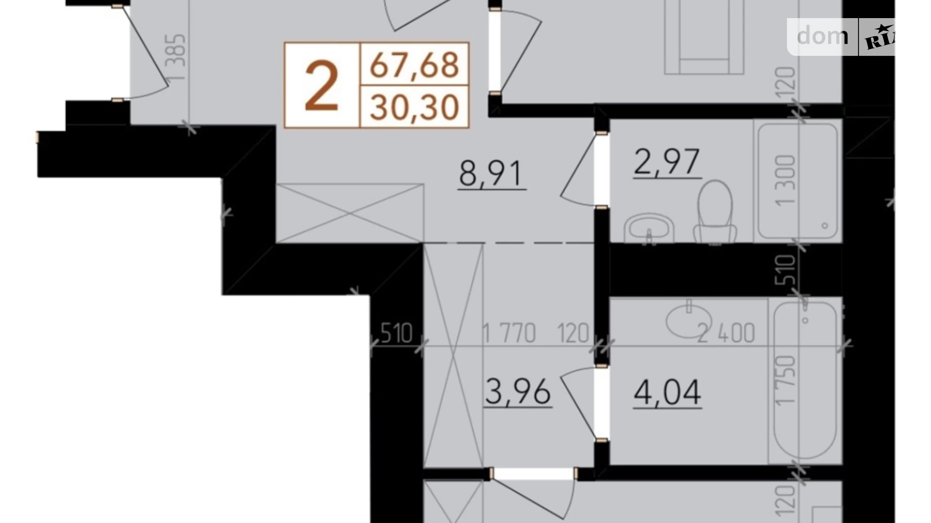 Продается 2-комнатная квартира 66 кв. м в Хмельницком, ул. Тернопольская, 13/6А - фото 4