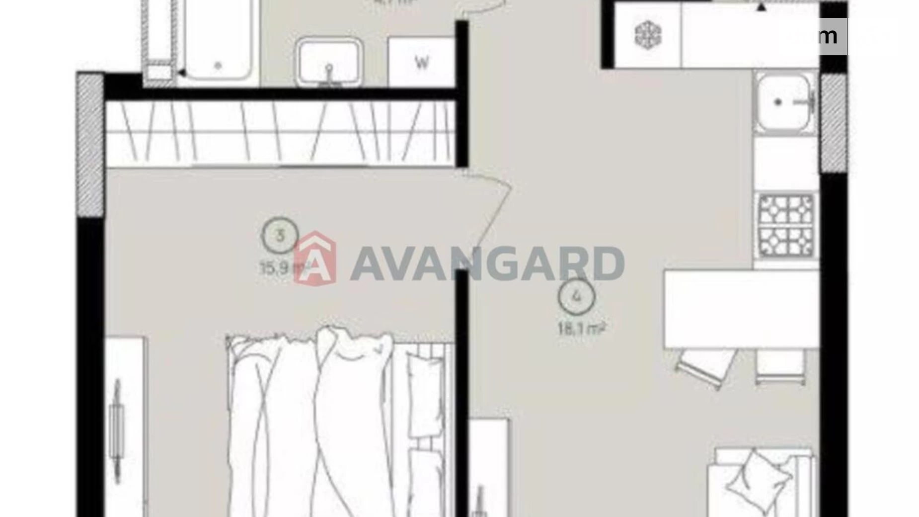 Продается 1-комнатная квартира 42 кв. м в Киеве, ул. Вавиловых, 11 - фото 2