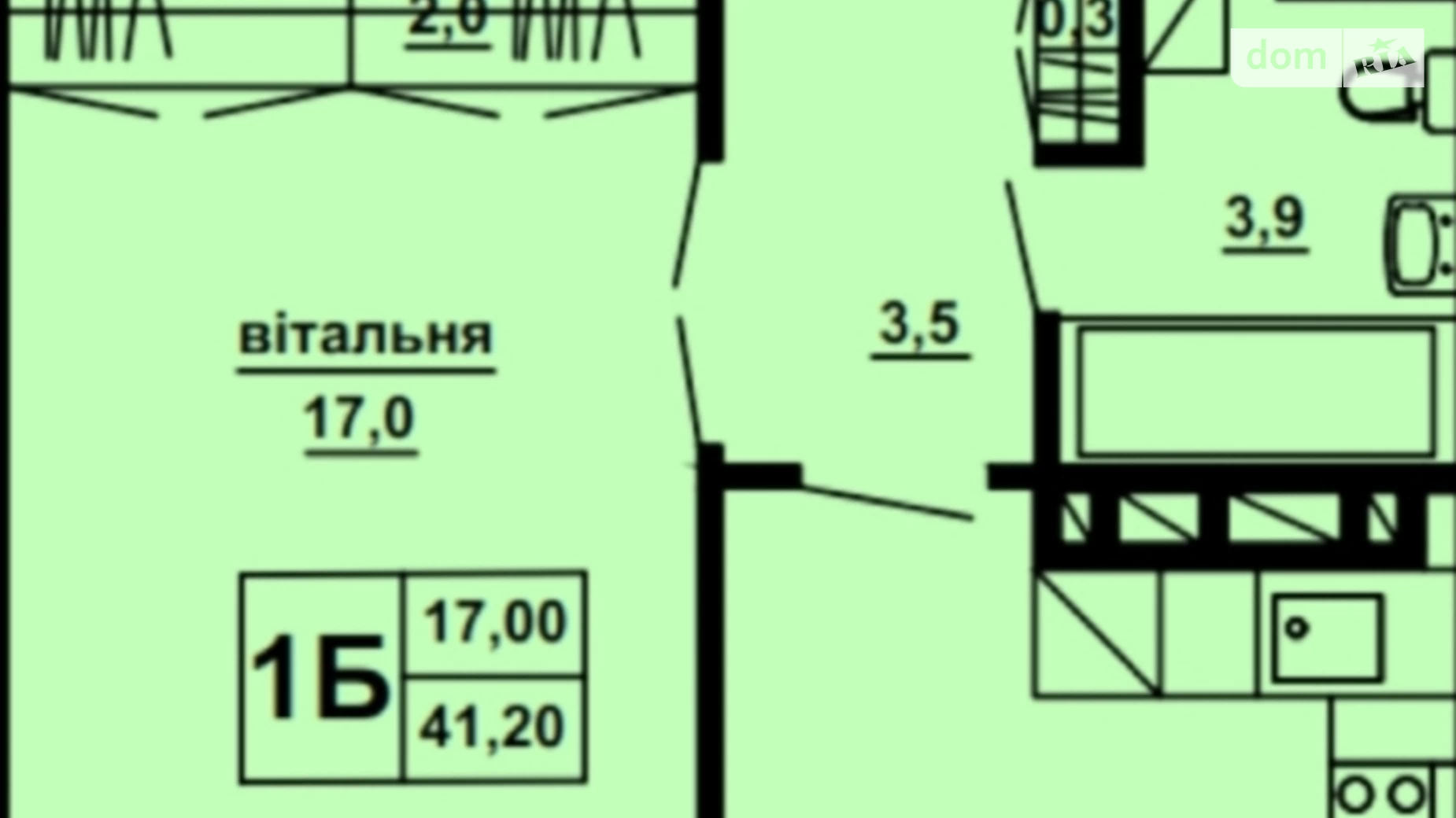 1-комнатная квартира 41.2 кв. м в Тернополе, цена: 28900 $ - фото 4