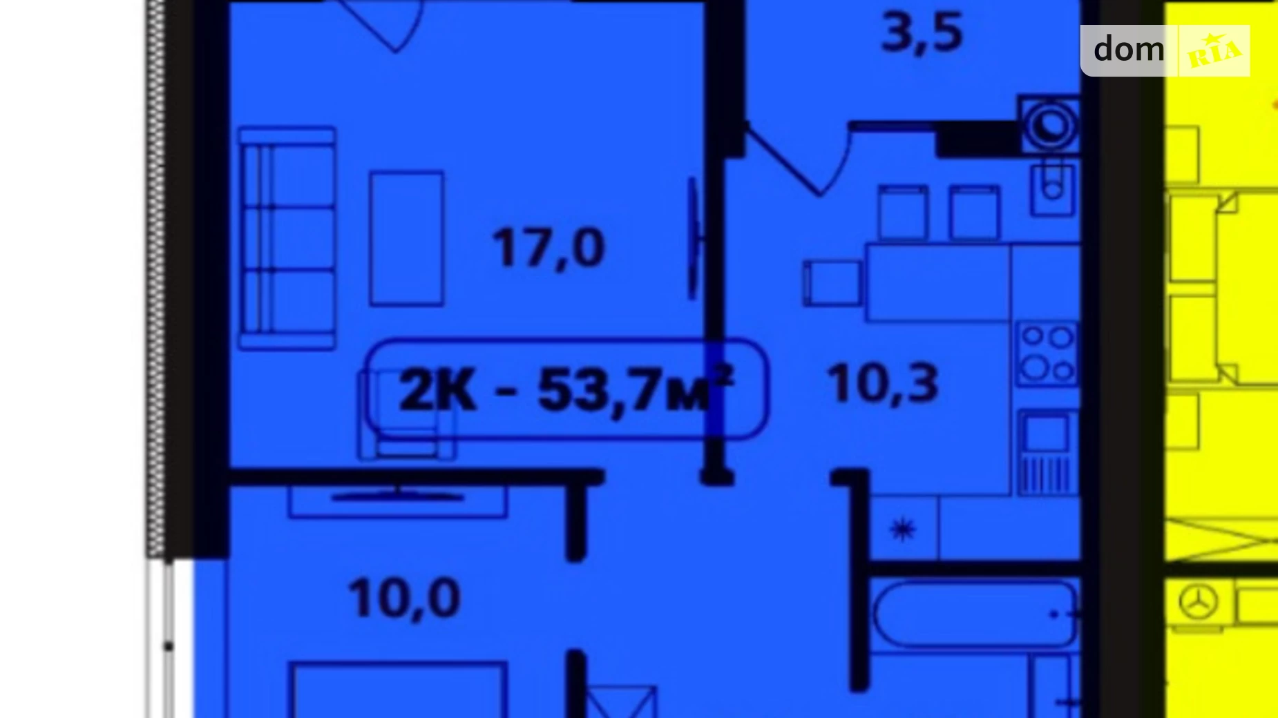 Продається 2-кімнатна квартира 53.7 кв. м у Івано-Франківську, вул. Отця Блавацького, 18 корпус 2 - фото 3