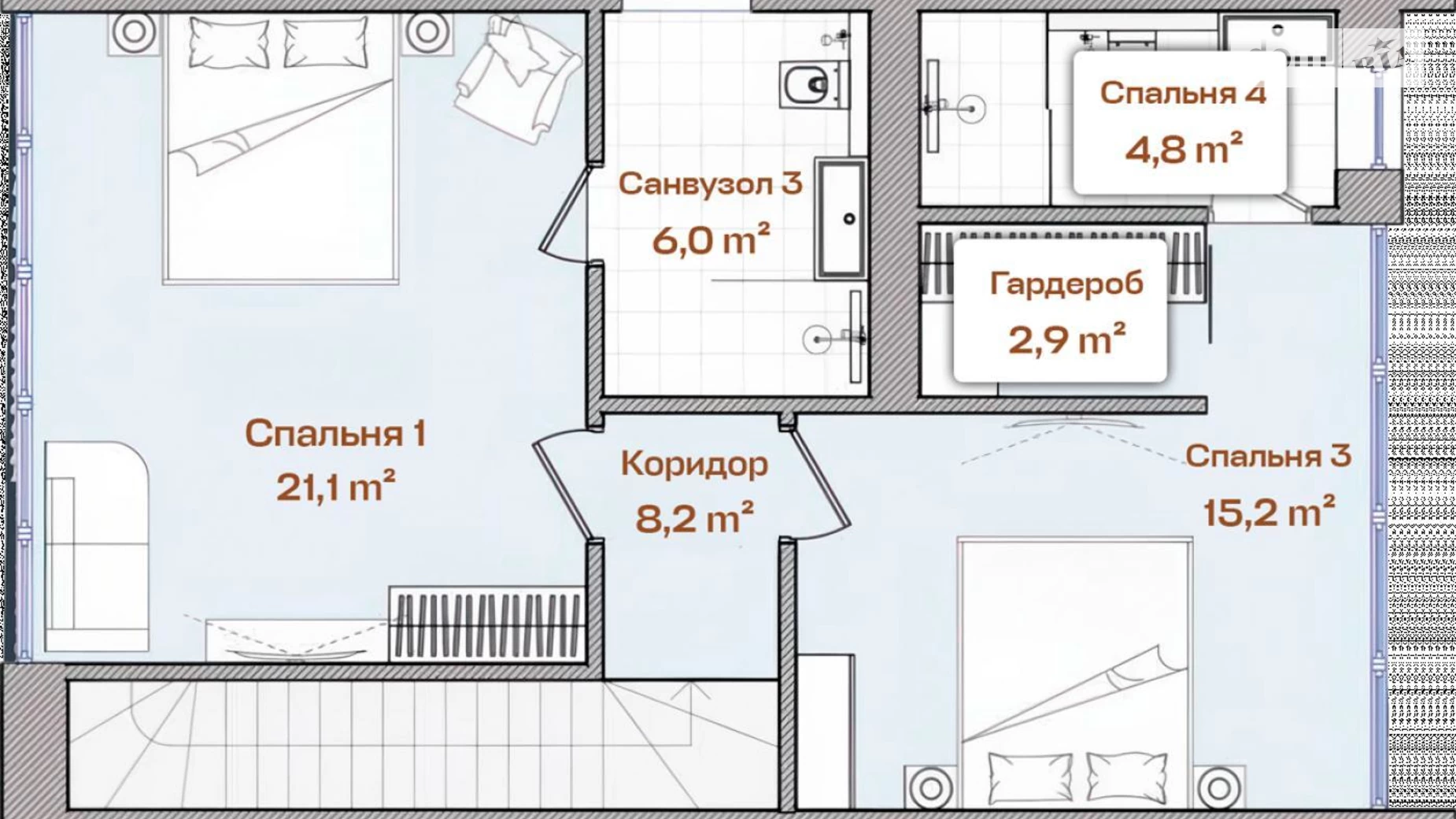 Продается дом на 2 этажа 166 кв. м с бассейном, цена: 297820 $ - фото 5