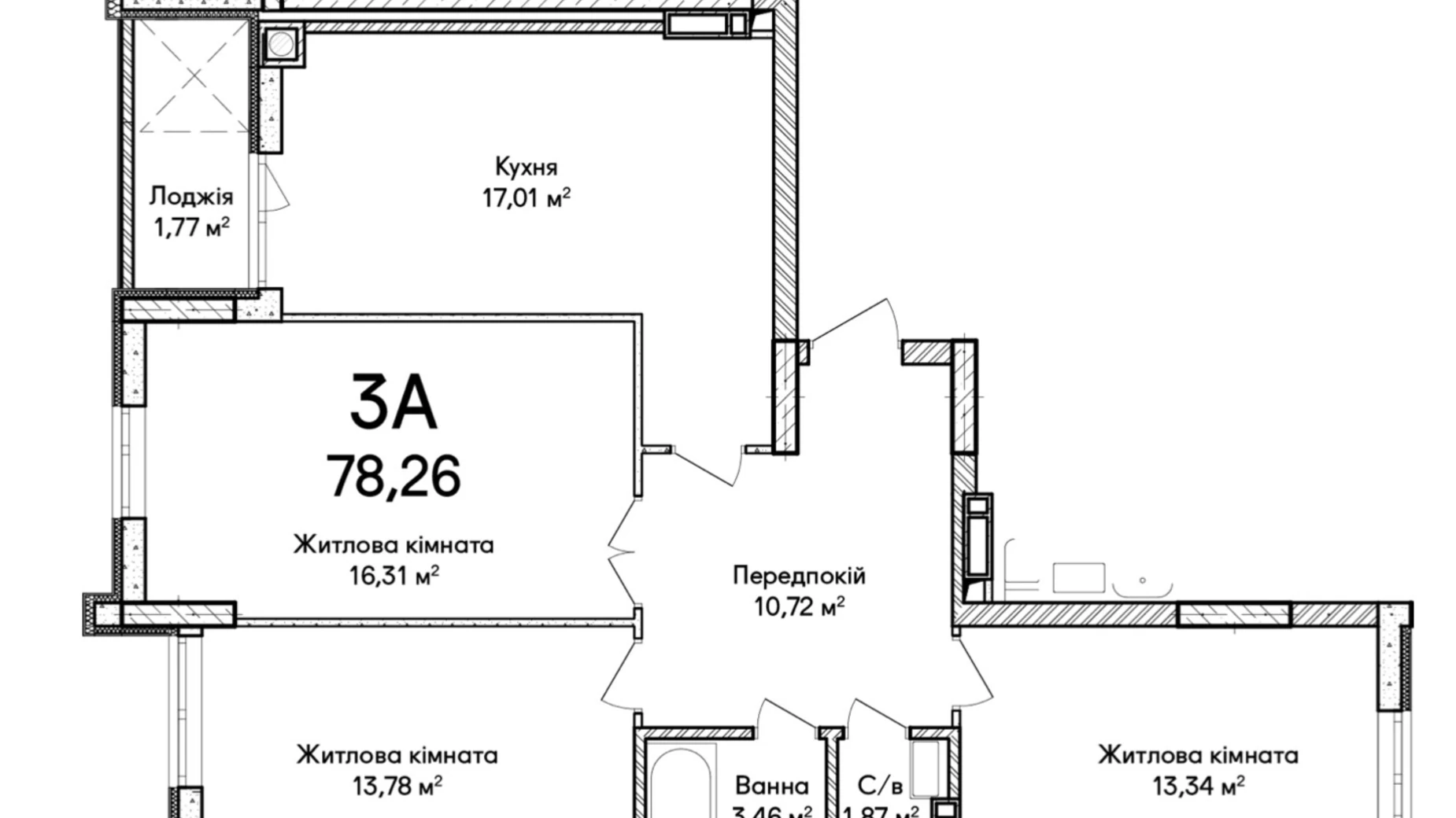 Продается 3-комнатная квартира 79.4 кв. м в Ирпене, ул. Ольги Кобылянской(Достоевского), 18 - фото 2