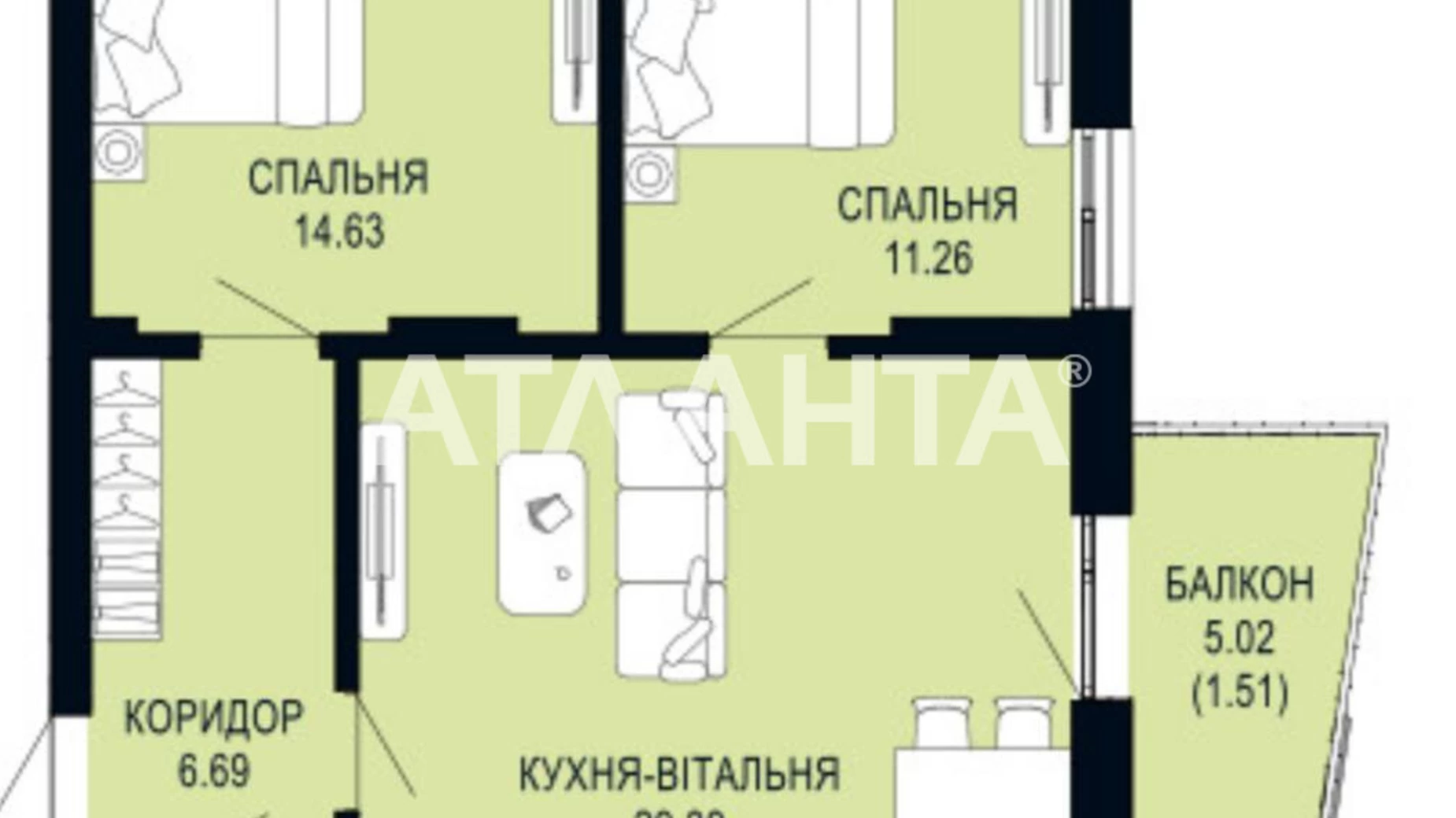 Продается 2-комнатная квартира 67.37 кв. м в Львове, ул. Щурата - фото 3