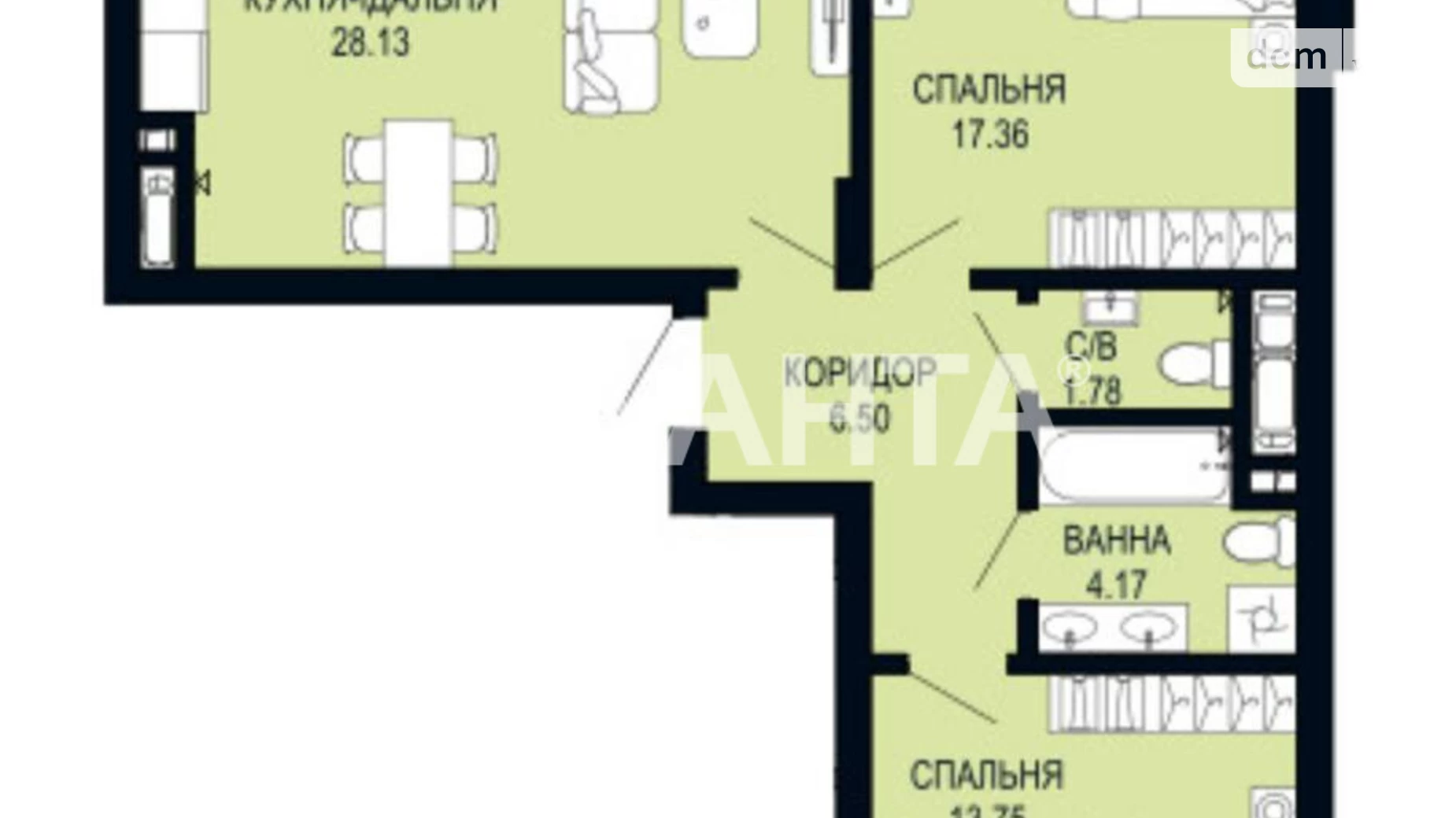 Продается 2-комнатная квартира 77.8 кв. м в Львове, ул. Щурата - фото 2