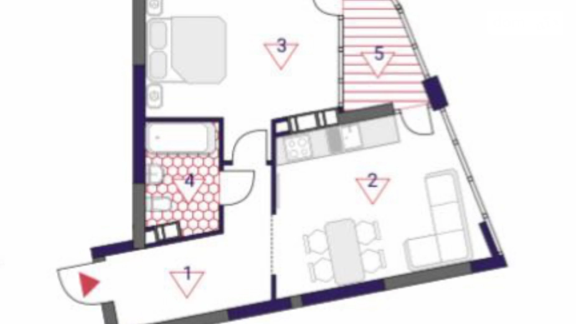 Продается 1-комнатная квартира 55.4 кв. м в Киеве, ул. Причальная, 10 - фото 2