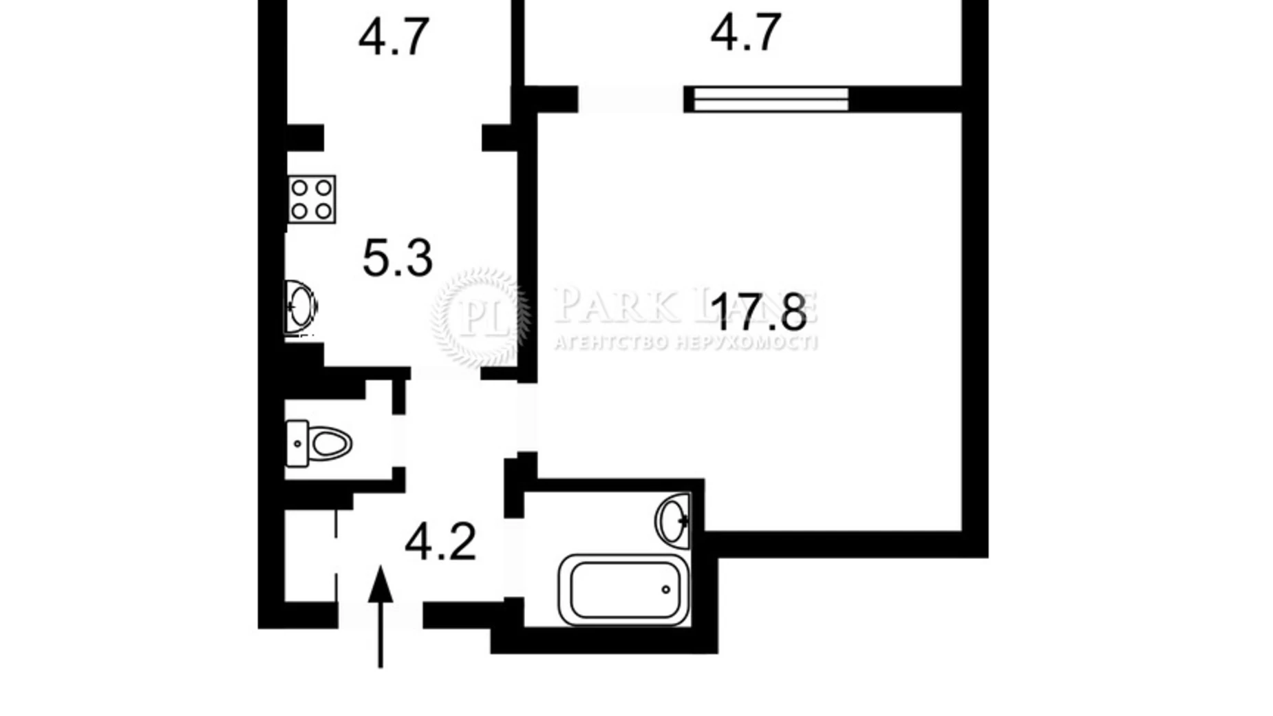 Продается 1-комнатная квартира 41.3 кв. м в Киеве, ул. Дачная(Бориса Гарина), 51 - фото 2