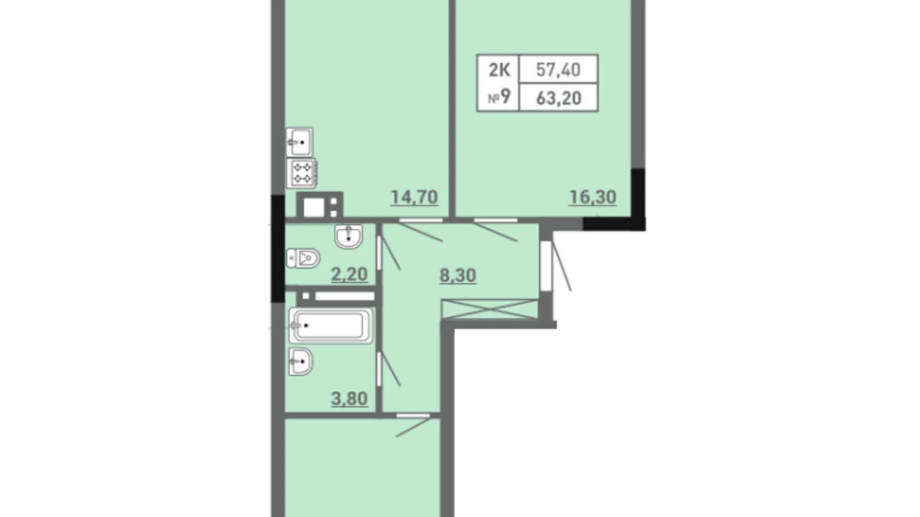 Продается 2-комнатная квартира 67.9 кв. м в Одессе, ул. Пишоновская, 22 - фото 2