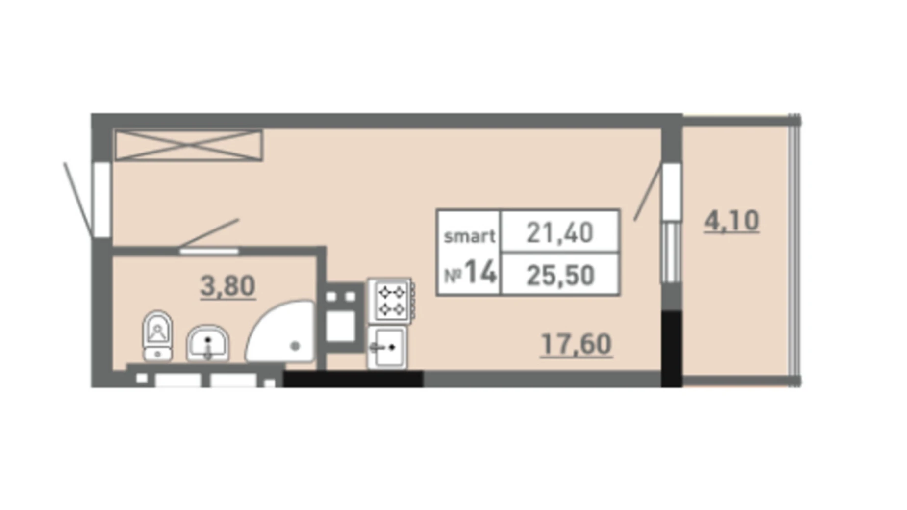 Продается 1-комнатная квартира 25.5 кв. м в Одессе, ул. Пишоновская, 22 - фото 2