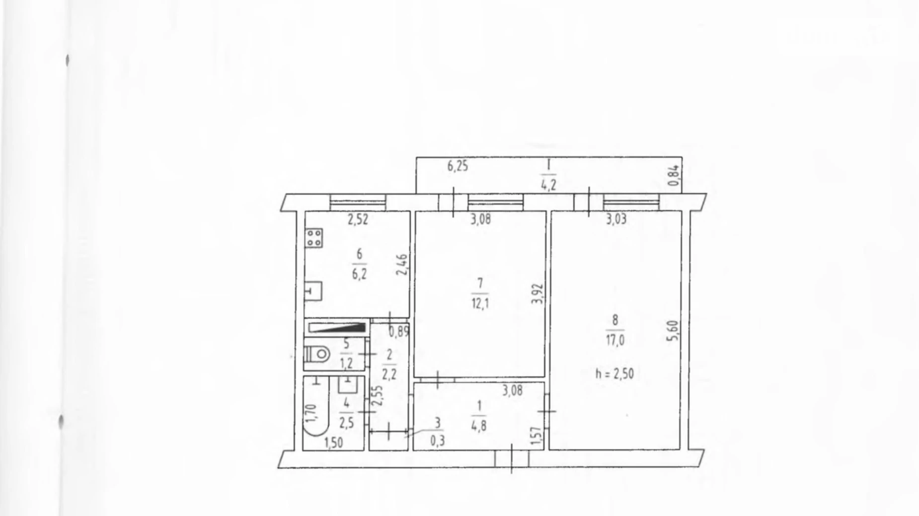 Продается 2-комнатная квартира 50.5 кв. м в Павлограде, ул. Вокзальная(Степного Фронта) - фото 3