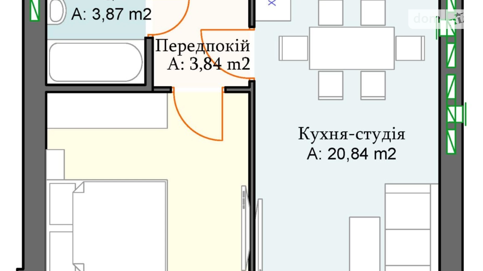 Продается 1-комнатная квартира 43.1 кв. м в Перечине, ул. Хмельницкого, 26 - фото 2