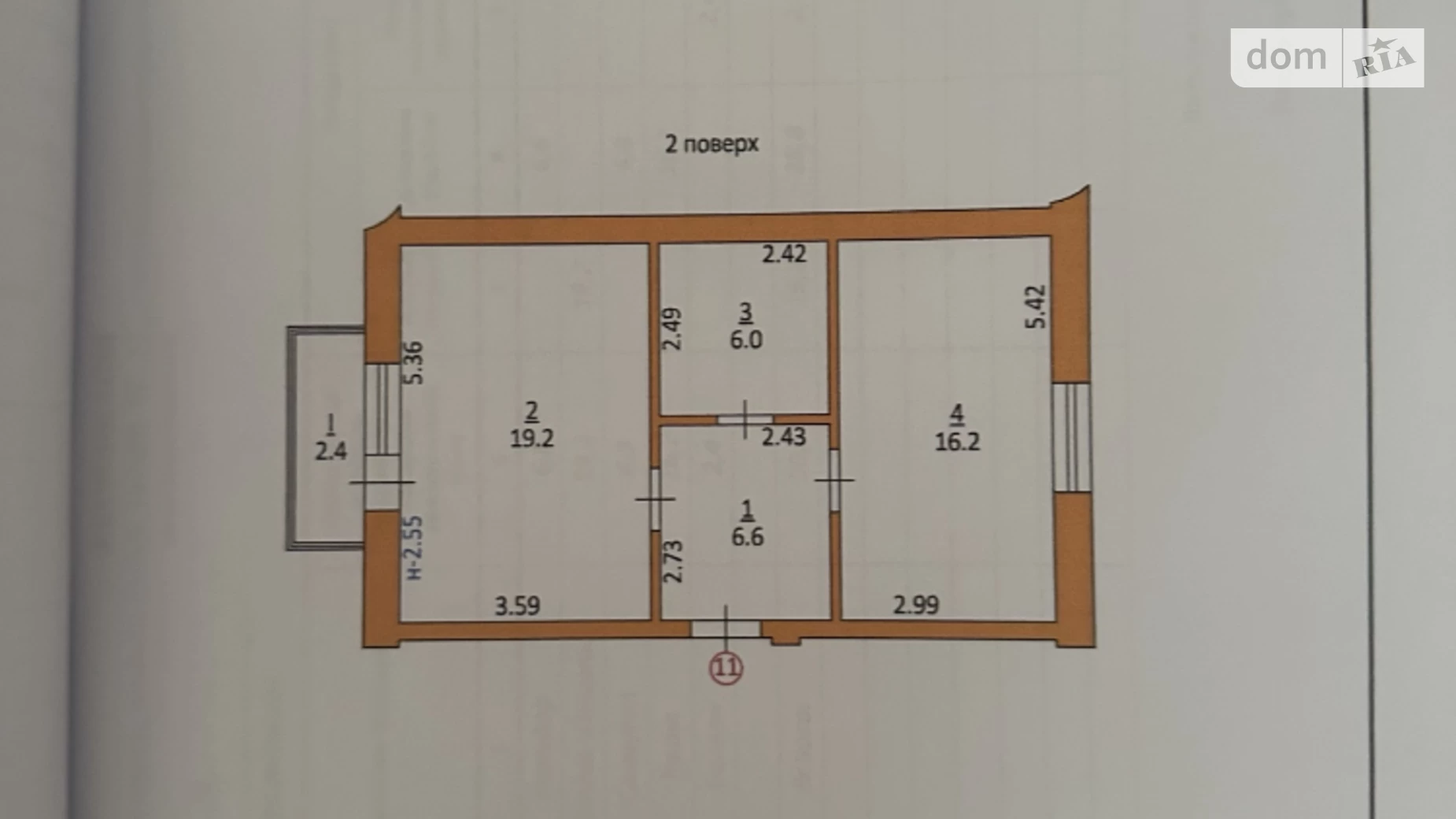 1-комнатная квартира 51 кв. м в Тернополе, ул. Цыганская, 7 - фото 2