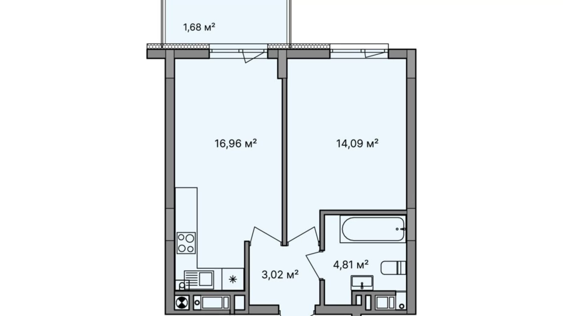 Продається 1-кімнатна квартира 37 кв. м у Ужгороді, вул. Миколи Бобяка, 1Б - фото 3