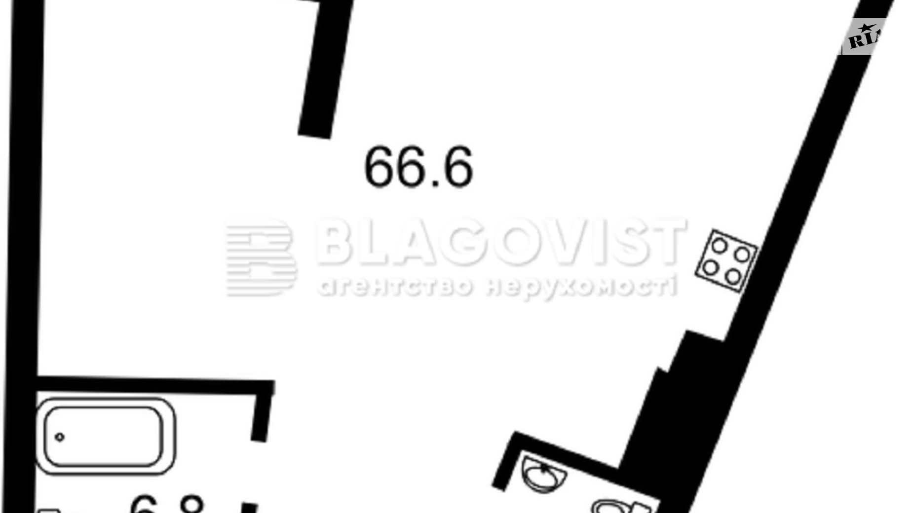 Продается 1-комнатная квартира 80.1 кв. м в Киеве, ул. Бусловская, 12 - фото 3