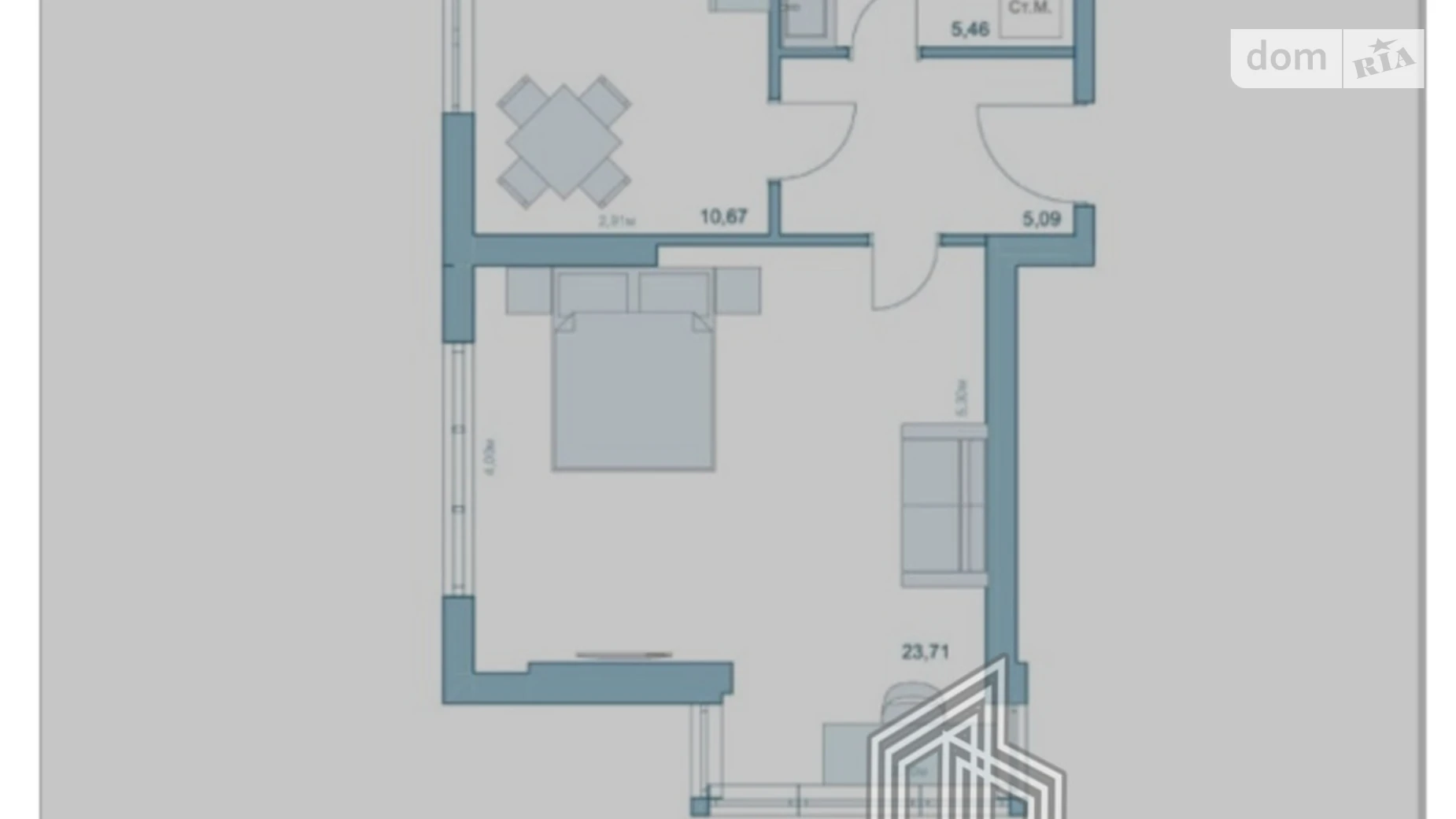 Продается 1-комнатная квартира 44.93 кв. м в Киеве, ул. Степана Руданского, 9А - фото 2