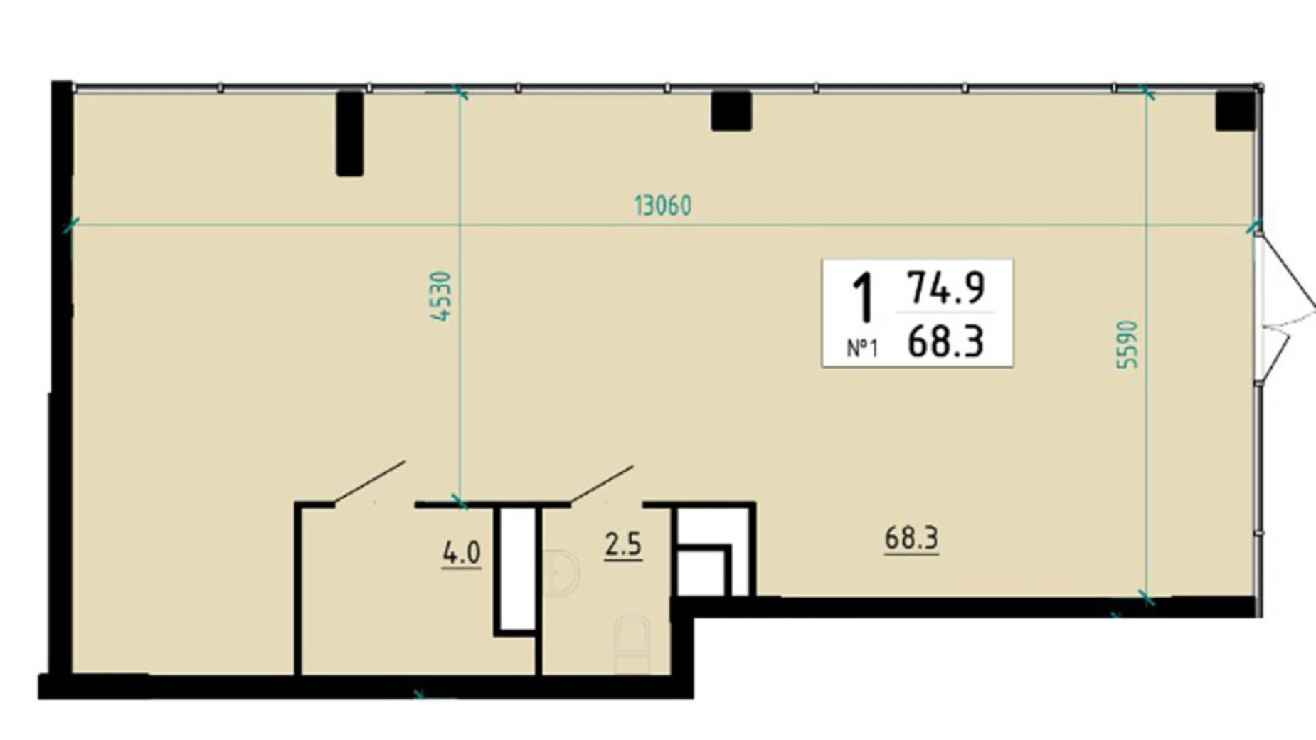 Продается офис 75 кв. м в бизнес-центре, цена: 150000 $ - фото 2