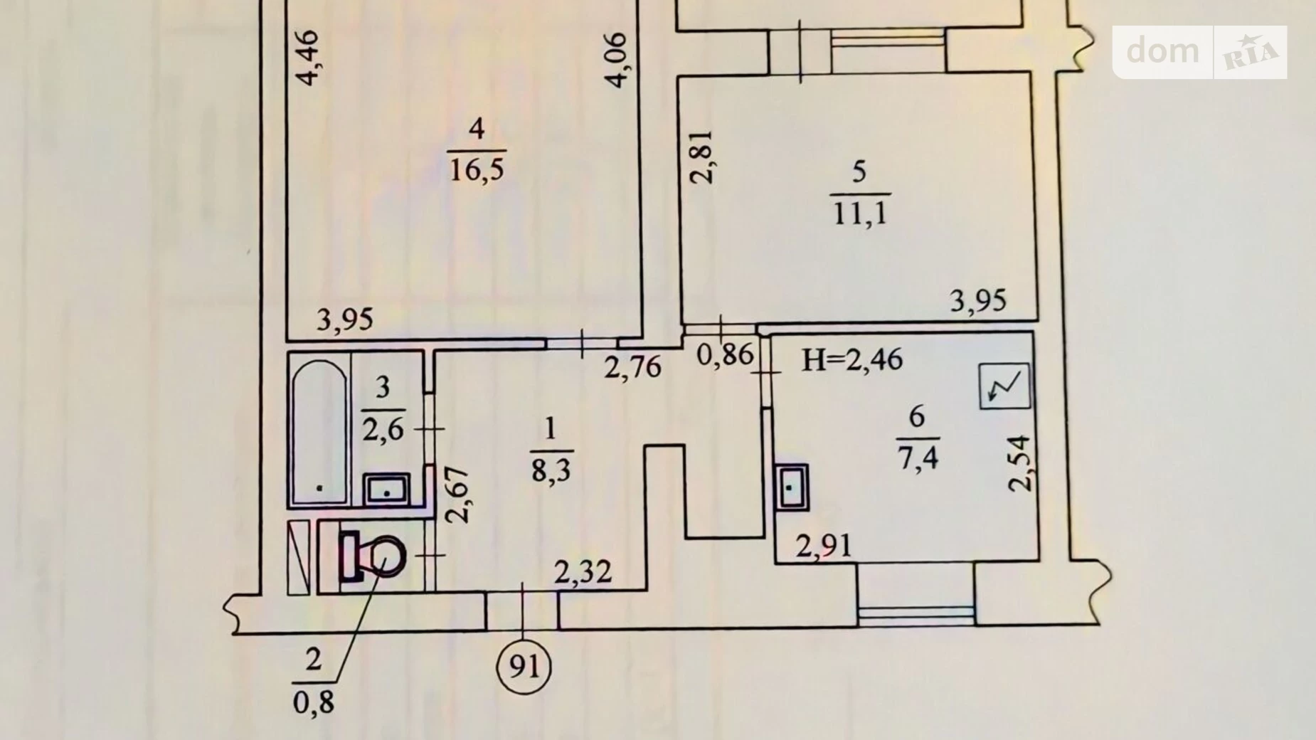 Продается 2-комнатная квартира 51.6 кв. м в Киеве, ул. Антоновича(Горького), 164 - фото 4