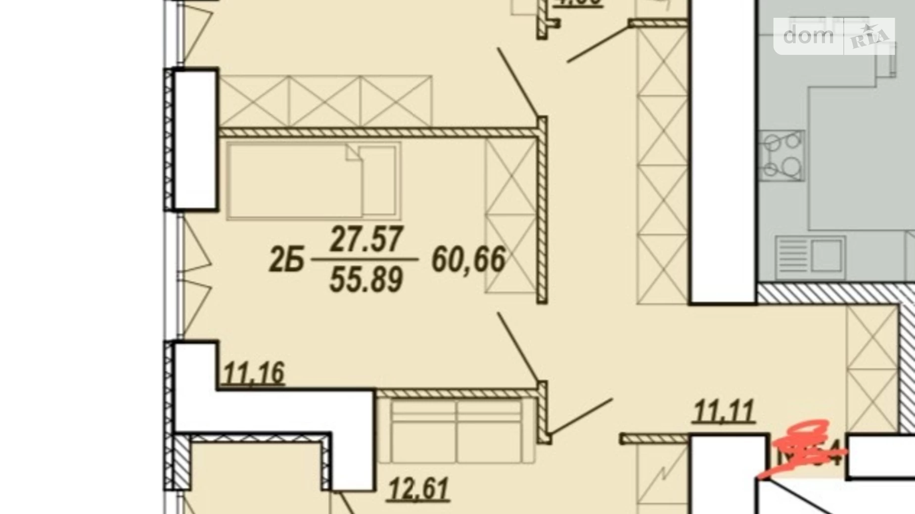 2-комнатная квартира 61.8 кв. м в Тернополе, ул. Текстильная - фото 3