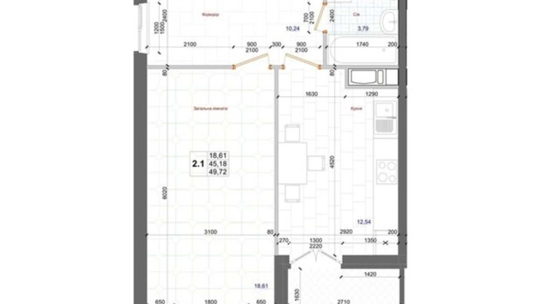 Продається 1-кімнатна квартира 49.72 кв. м у Коцюбинському, вул. Доківська, 14 - фото 2