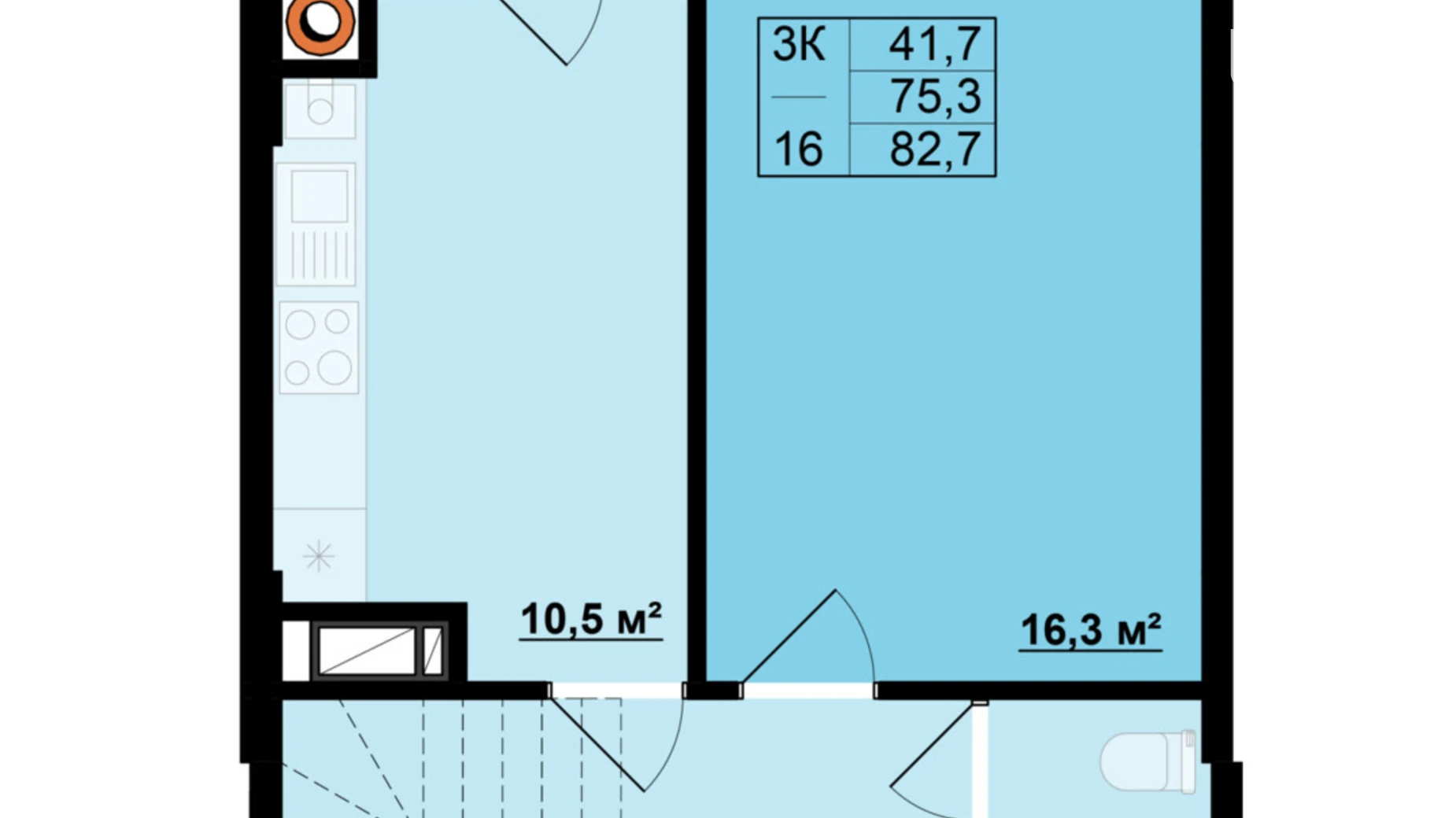 Продается 3-комнатная квартира 82.7 кв. м в Ивано-Франковске, цена: 60000 $ - фото 2