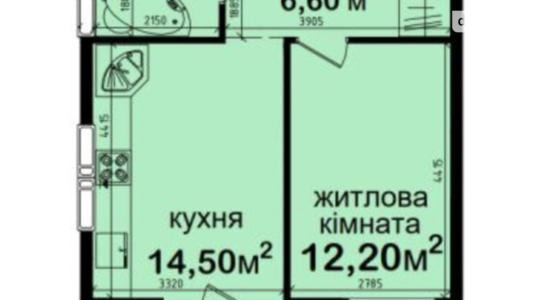 Продається 1-кімнатна квартира 38.88 кв. м у Києві, вул. Метрологічна, 42 - фото 2
