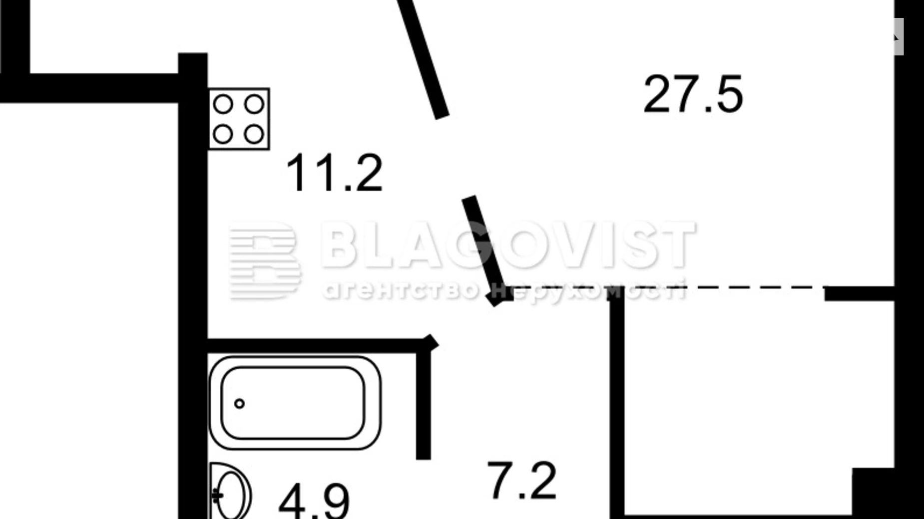 Продается 1-комнатная квартира 55 кв. м в Киеве, ул. Коновальца Евгения, 32Б - фото 5