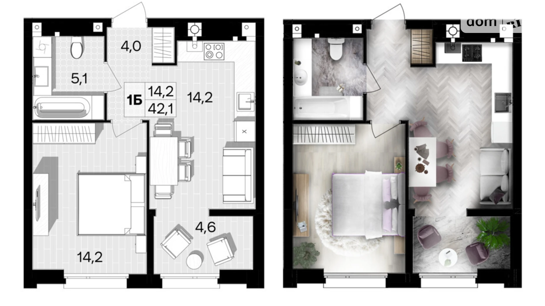 Продается 1-комнатная квартира 42.1 кв. м в Виннице, ул. Левка Лукьяненко(Ватутина), 16Б - фото 2