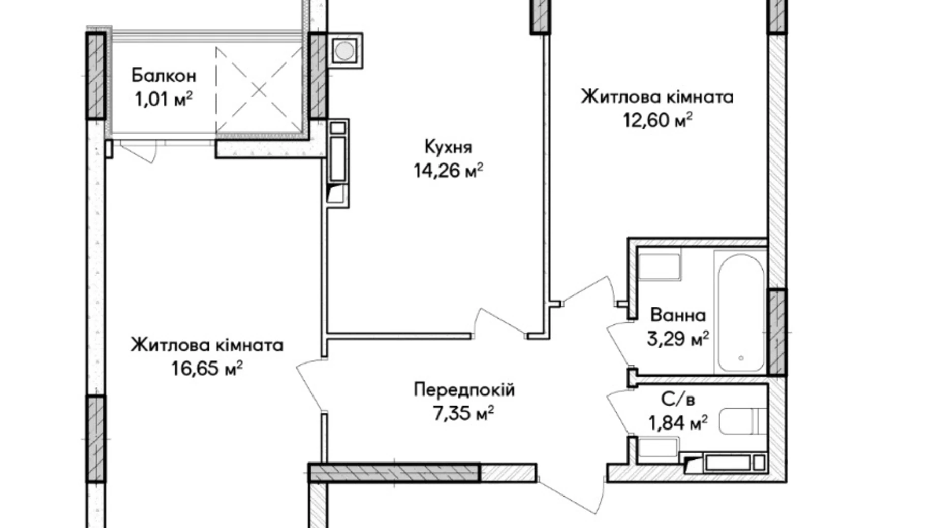 Продается 2-комнатная квартира 59 кв. м в Ирпене, ул. Ольги Кобылянской(Достоевского), 1В/34 - фото 4
