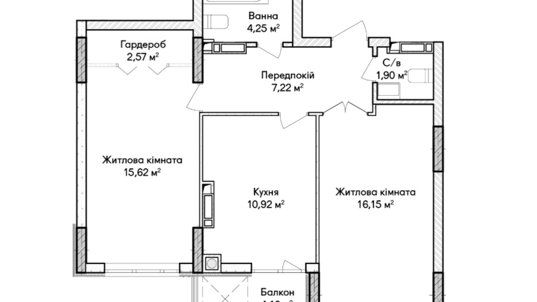 Продается 2-комнатная квартира 59 кв. м в Ирпене, ул. Ольги Кобылянской(Достоевского), 1В/34 - фото 5