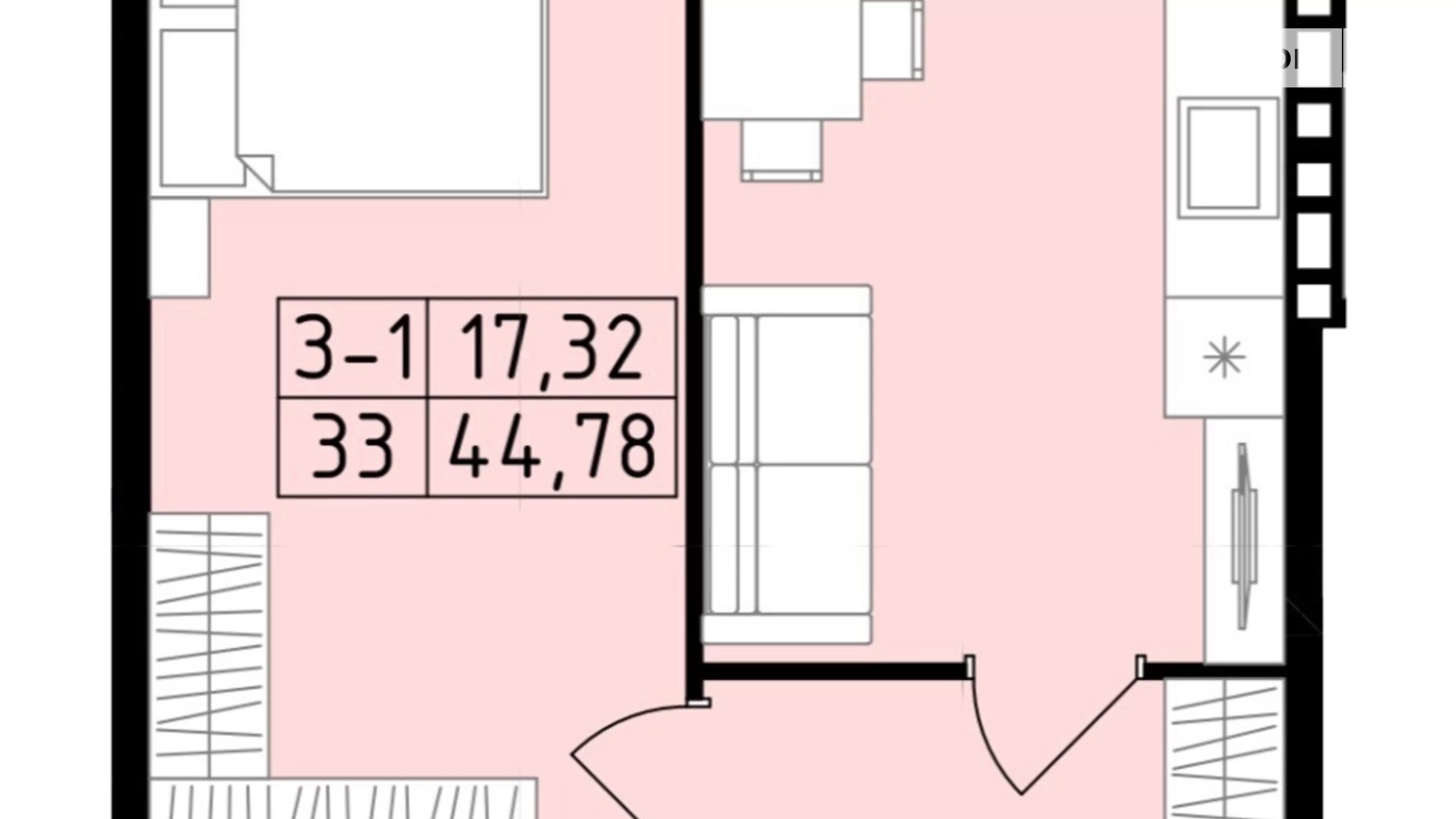 Продається 1-кімнатна квартира 45 кв. м у Вінниці, цена: 35000 $ - фото 4