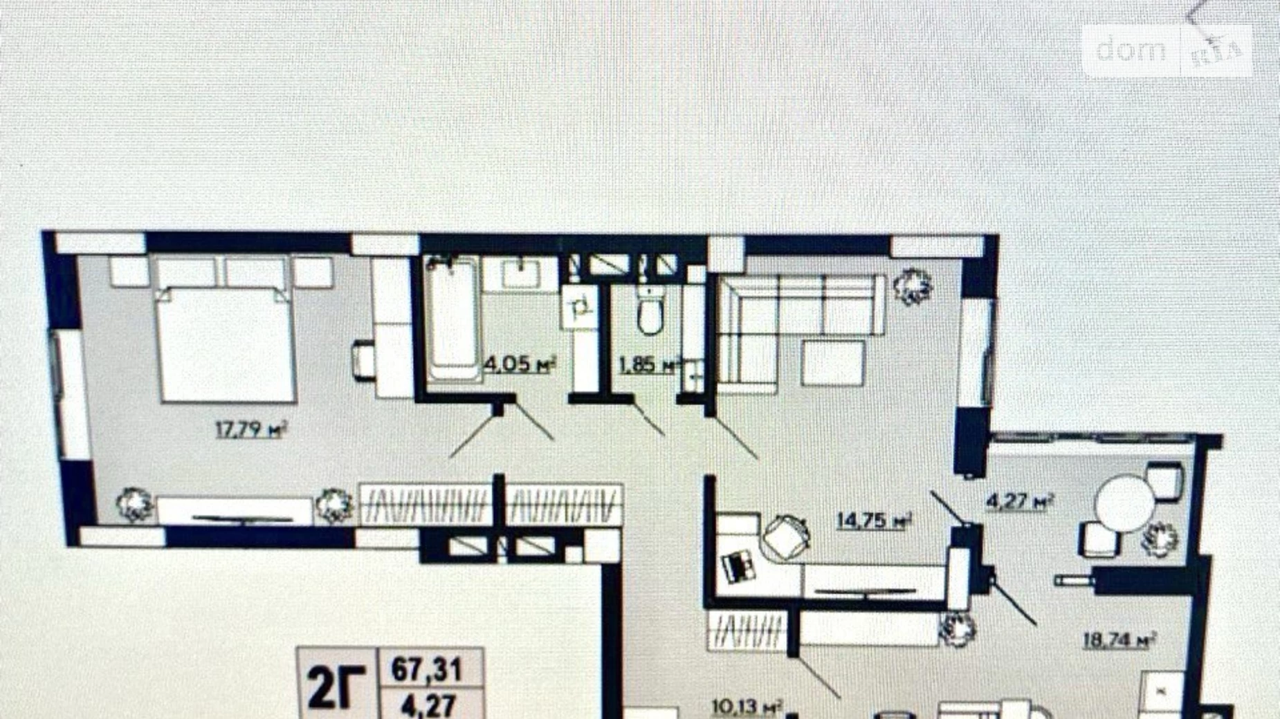Продается 2-комнатная квартира 72 кв. м в Ровно, ул. Галицкого Данилы, 25 - фото 4