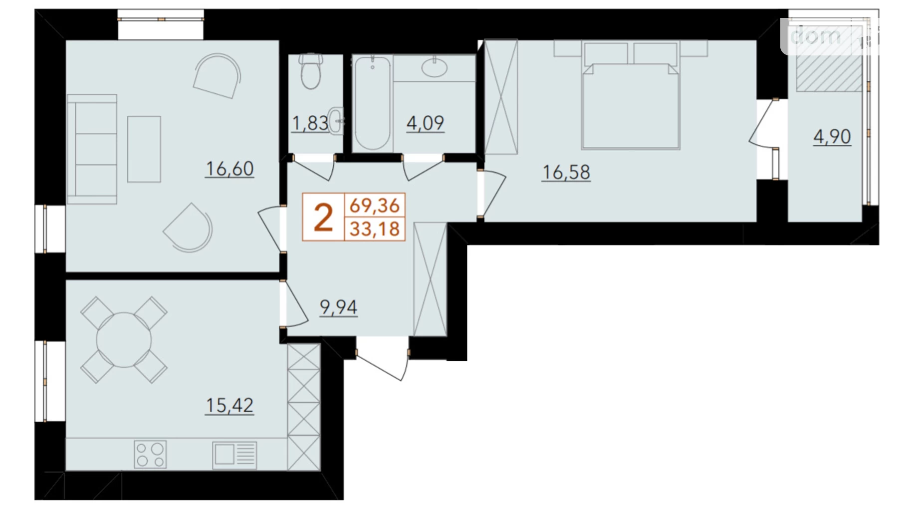 Продается 2-комнатная квартира 73.7 кв. м в Хмельницком, ул. Тернопольская, 13/6А - фото 5